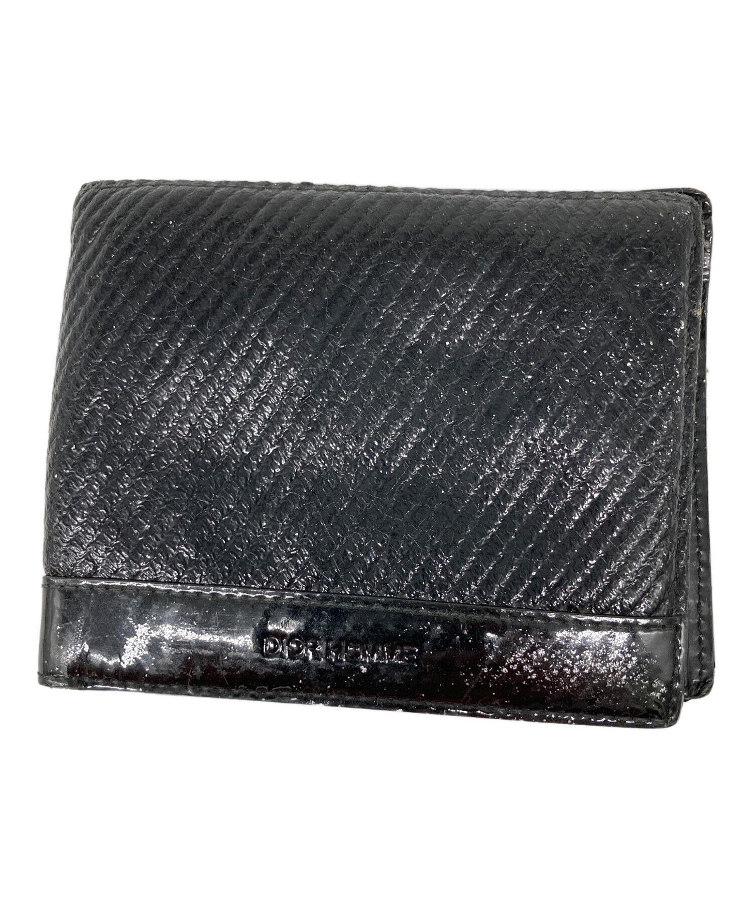 中古・古着通販】DIOR HOMME (ディオール オム) 2つ折り財布 ブラック 