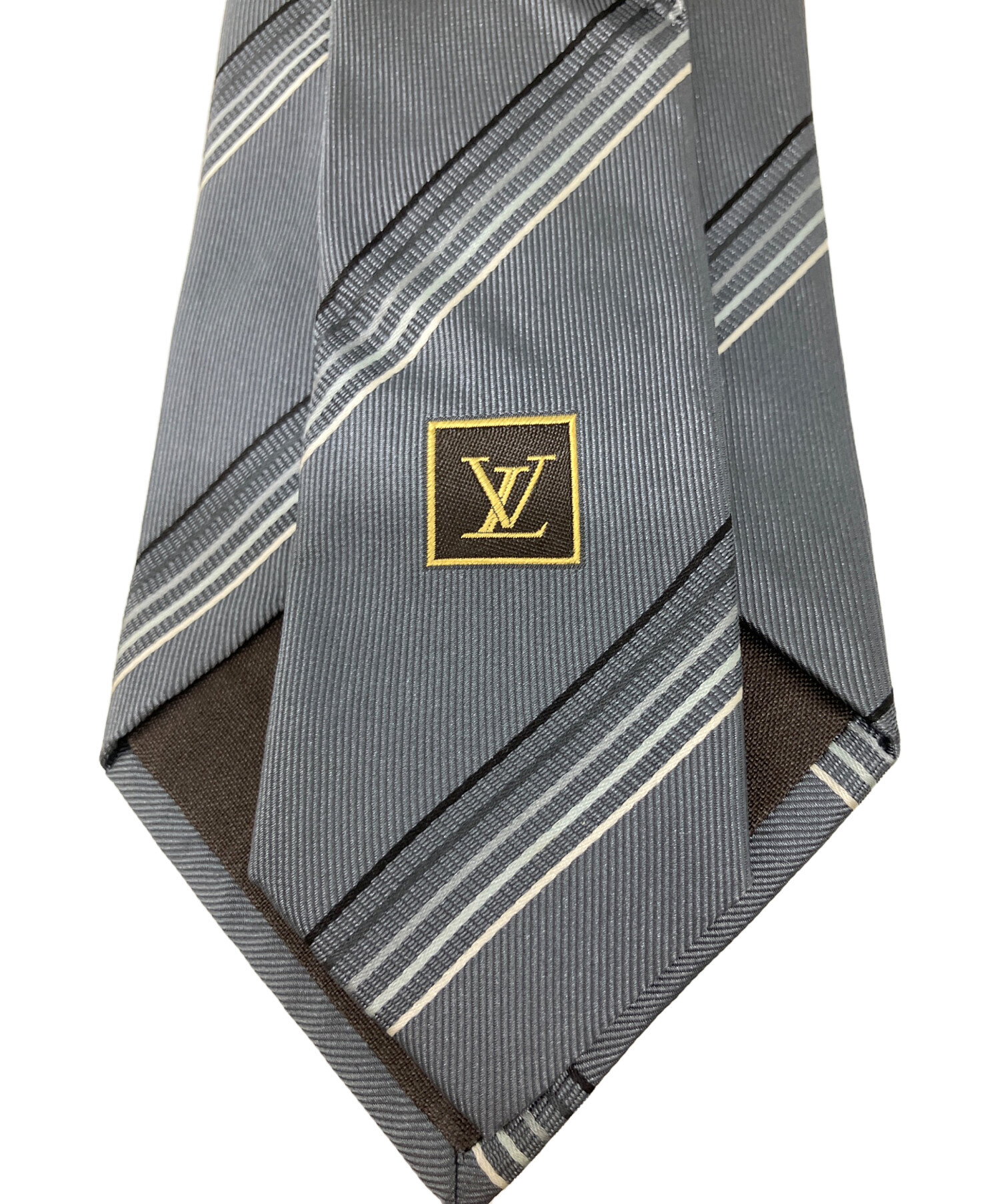 【美品】ヴィトン LOUIS VUITTON ネクタイ グレー 箱 冊子 中古・古着通販】LOUIS VUITTON (ルイ ヴィトン) ネクタイ グレー