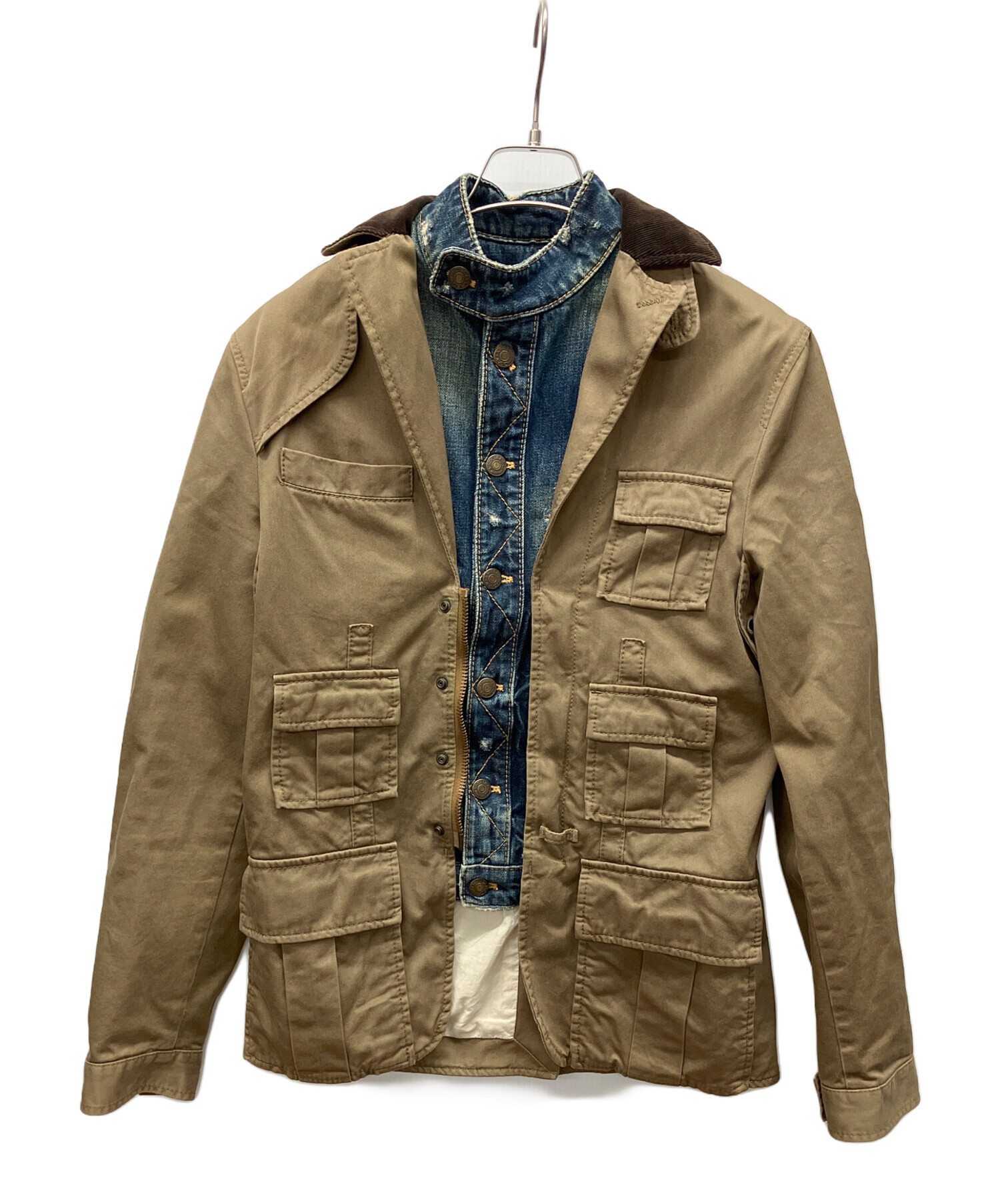 DSQUARED2 カバーオール ドッキング　ジャケット　ドッキング　ベージュ DSQUARED2 ベージュ カバーオール ジャケット ドッキング 【公式通販】