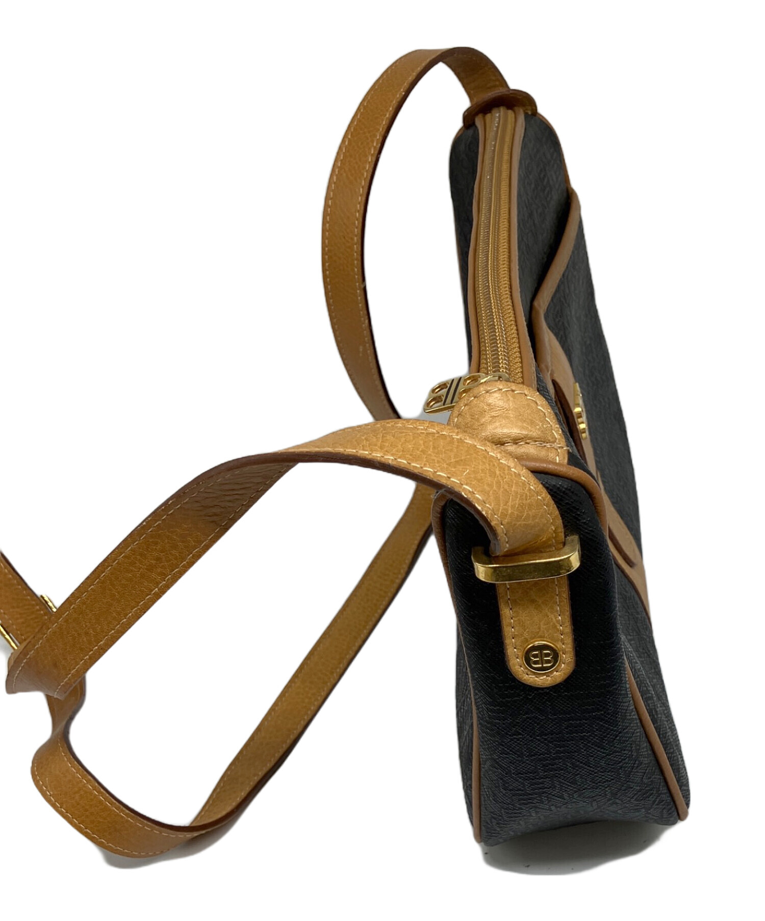 BALENCIAGA バレンシアガ バッグ ブラック ゴールド金具 ヴィンテージ 中古・古着通販】BALENCIAGA (バレンシアガ) BBショルダーバッグ