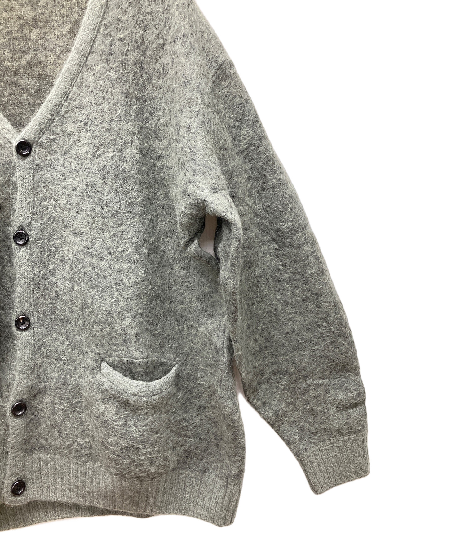 AUBERGE オーベルジュ MOHAIR CARDIGAN サイズ44 中古・古着通販】AUBERGE (オーベルジュ) 厚手カーディガン グリーン