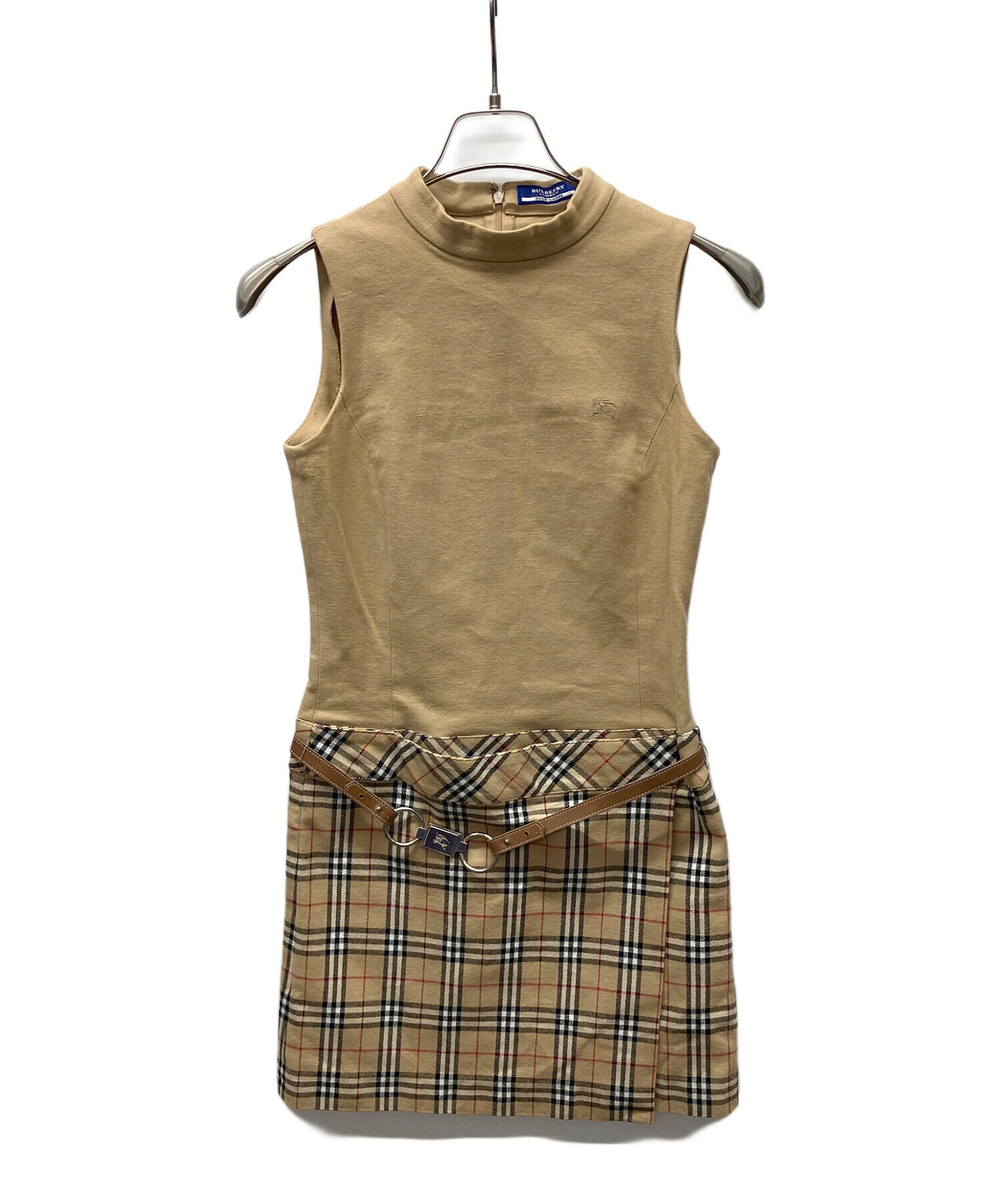 BURBERRY BLUE LABEL ノースリーブワンピース　38 Burberry Blue Label チェック柄ノースリーブワンピース 38 - メルカリ