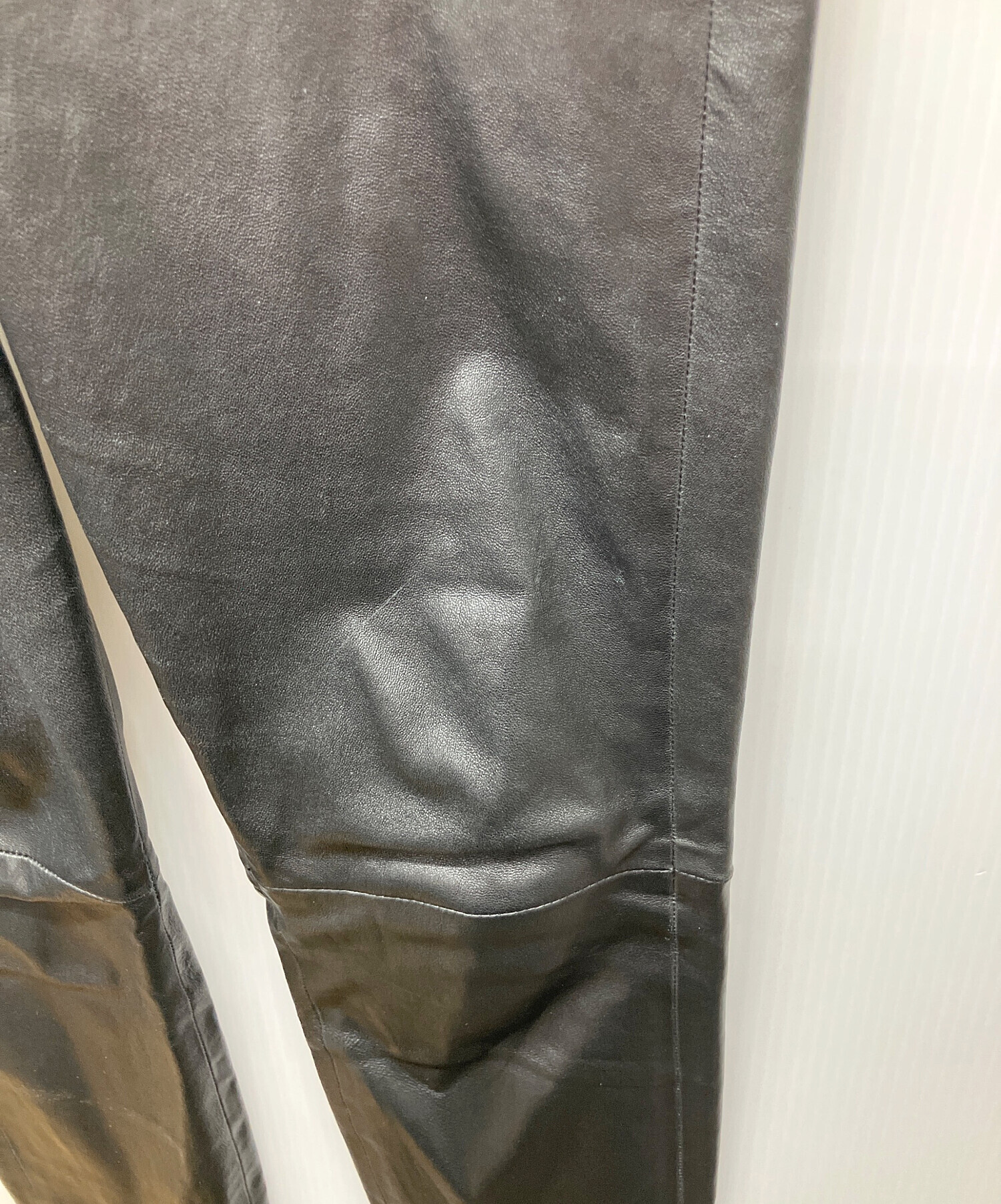 中古・古着通販】theory (セオリー) レザーパンツ ブラック｜ブランド
