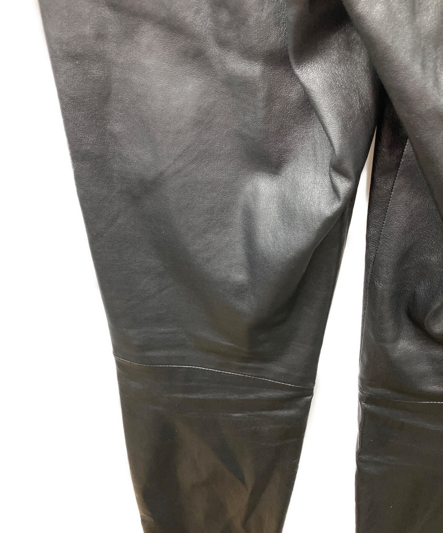 中古・古着通販】theory (セオリー) レザーパンツ ブラック｜ブランド