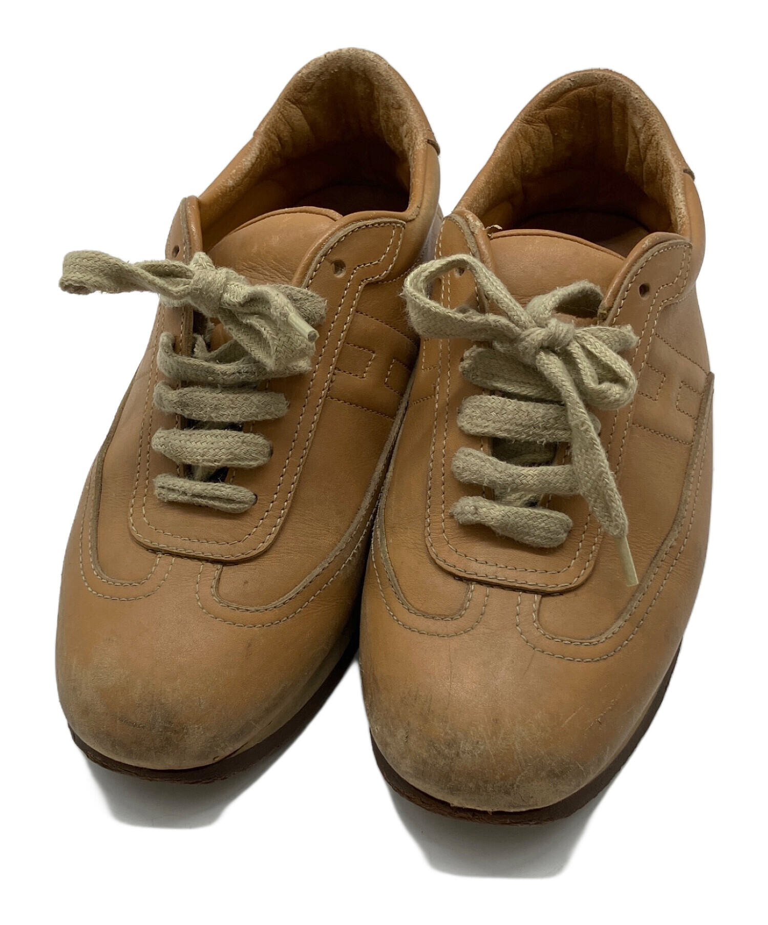 中古・古着通販】HERMES (エルメス) レザースニーカー ブラウン サイズ