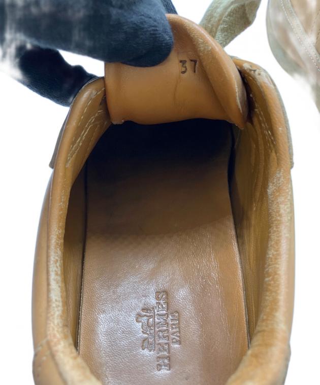 中古・古着通販】HERMES (エルメス) レザースニーカー ブラウン サイズ