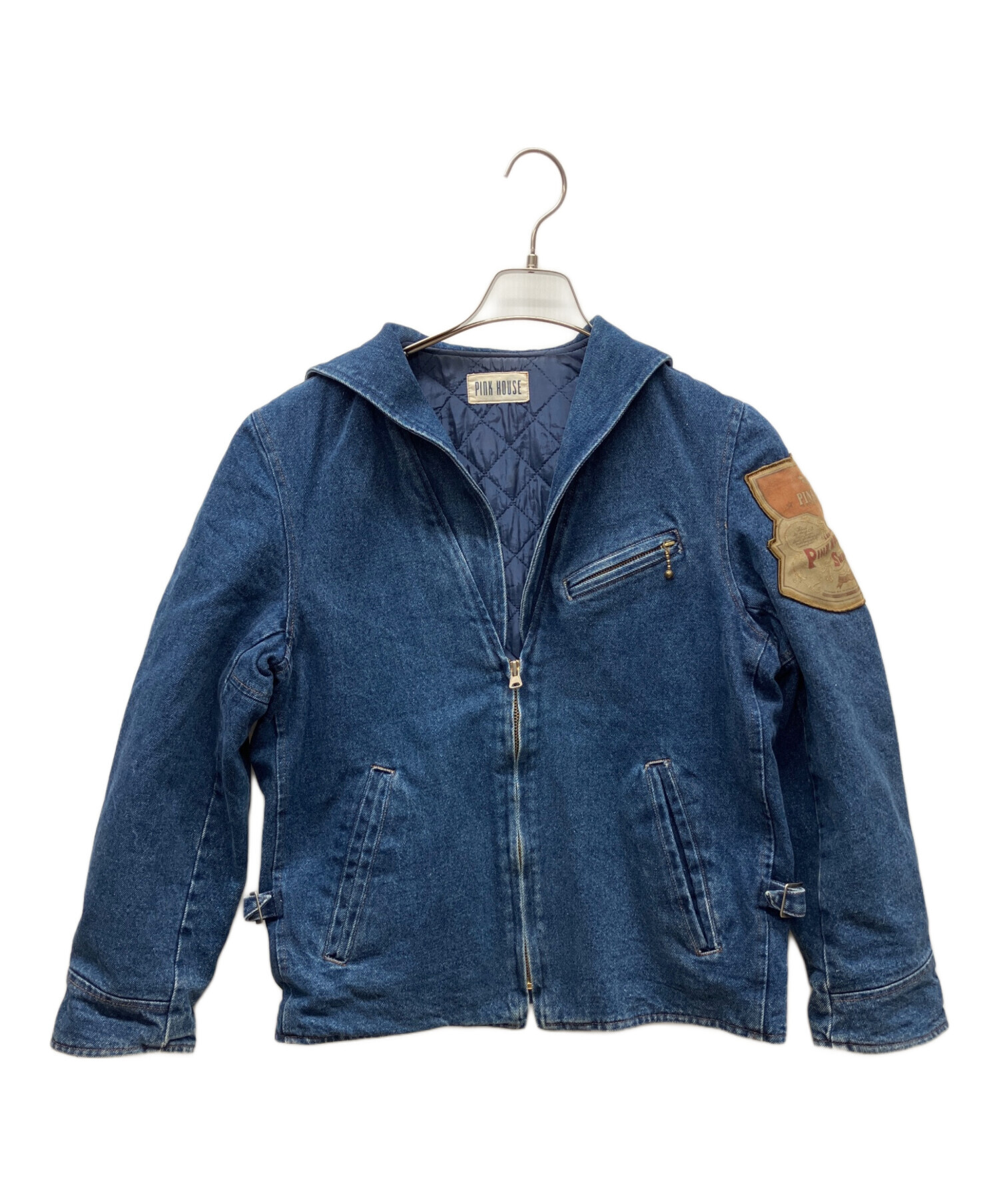 美品 90's Vintage Pink House デニム ボンバージャケット 中古・古着通販】PINK HOUSE (ピンクハウス) デニム中綿ジャケット