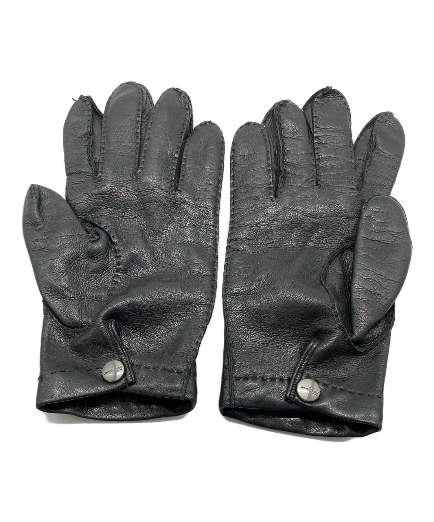 フェラガモ　メンズ　レザーグローブ 中古・古着通販】Ferragamo (フェラガモ) レザーグローブ ブラック