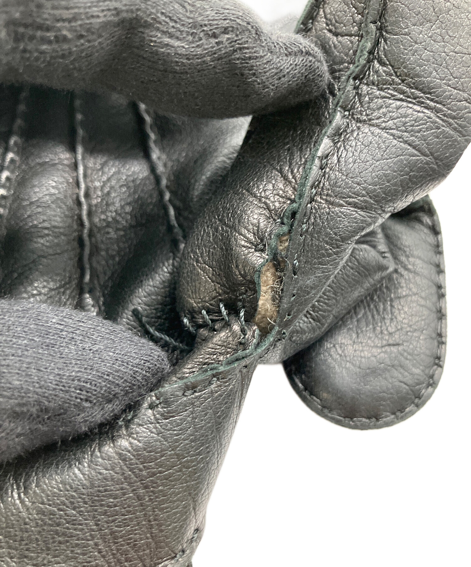 中古・古着通販】Ferragamo (フェラガモ) レザーグローブ ブラック