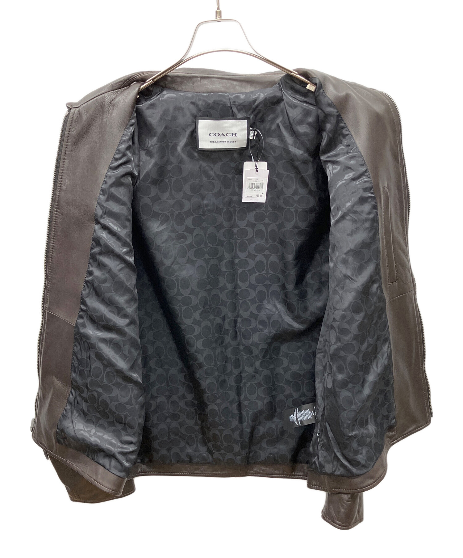 【中古品】COACH メンズ レザージャケット L サイズ 中古・古着通販】COACH (コーチ) レザージャケット ブラウン サイズ:L