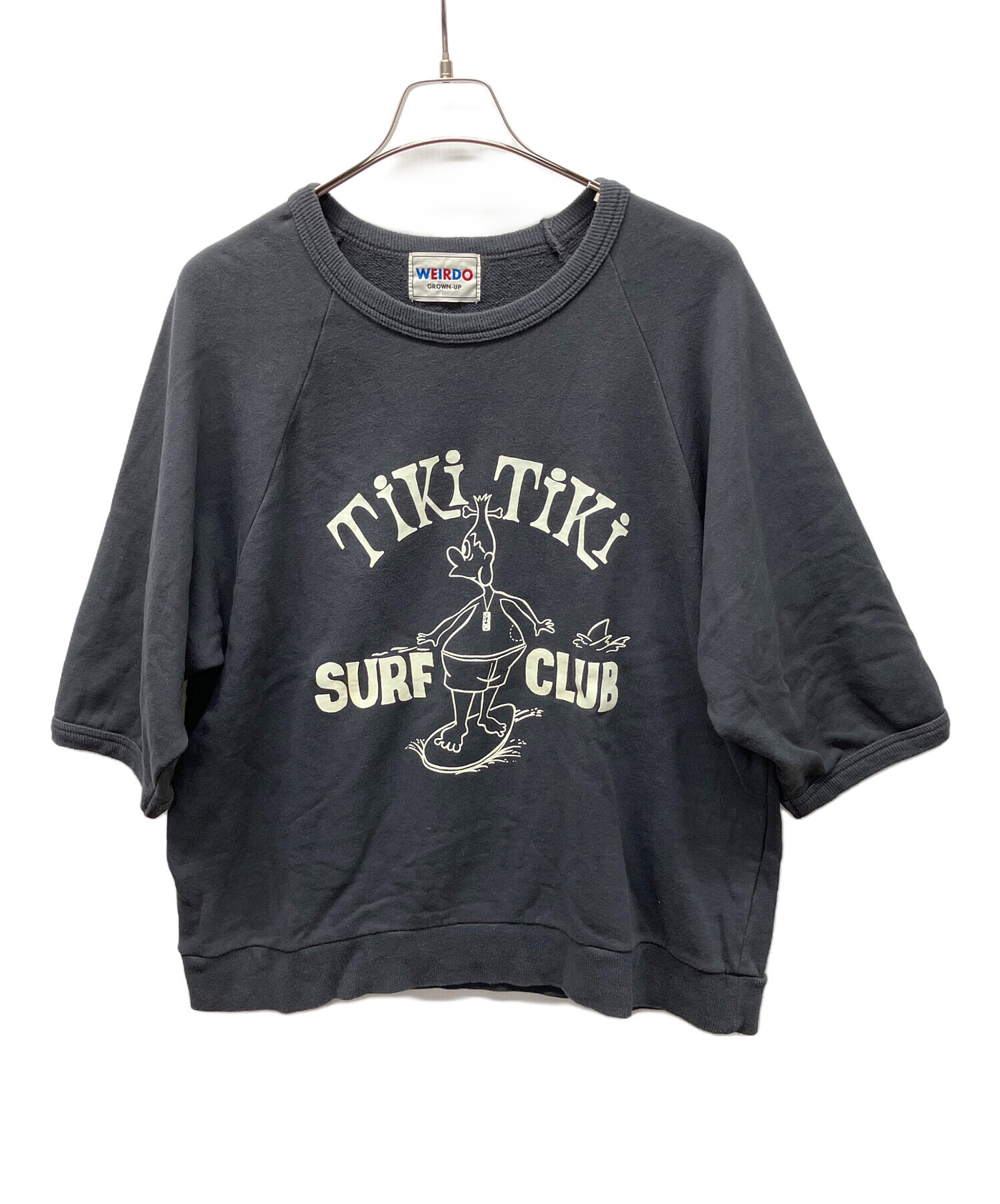 【ダメージ有】ヴィンテージ 半袖スウェット 60s 黒無地 フェード USA古着 中古・古着通販】WEIRDO (ウィアード) 半袖スウェット ブラック サイズ