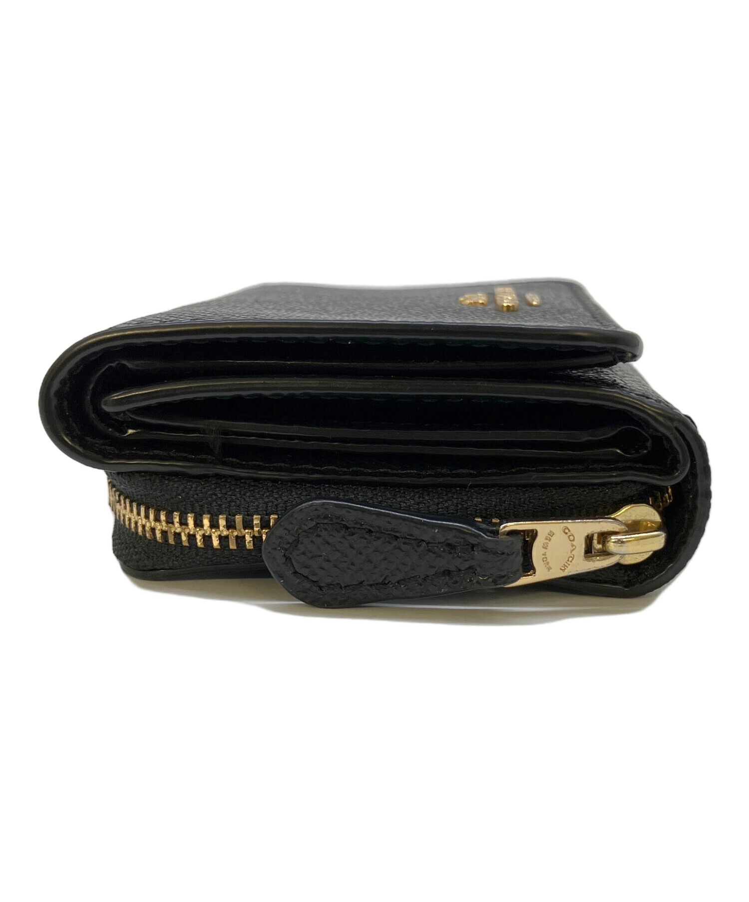 中古・古着通販】COACH (コーチ) 3つ折り財布 ブラック｜ブランド