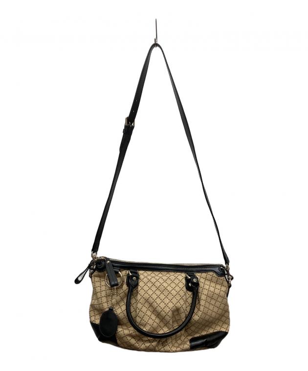 中古・古着通販】GUCCI (グッチ) 2WAYバッグ ブラック×ベージュ 
