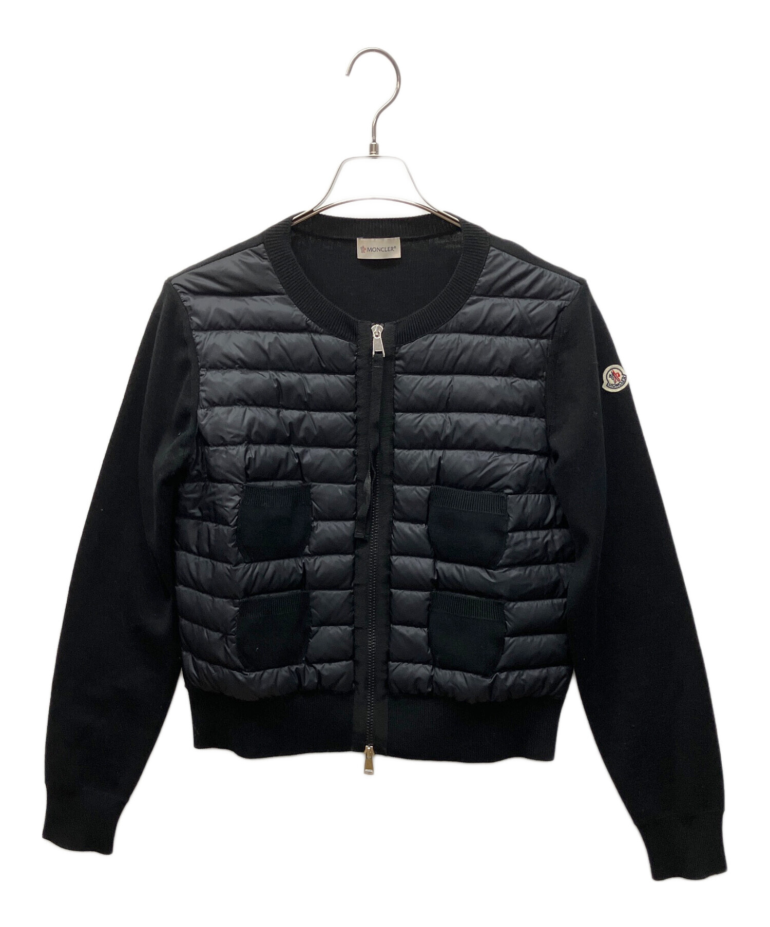 中古・古着通販】MONCLER (モンクレール) ニットカーディガン ブラック 