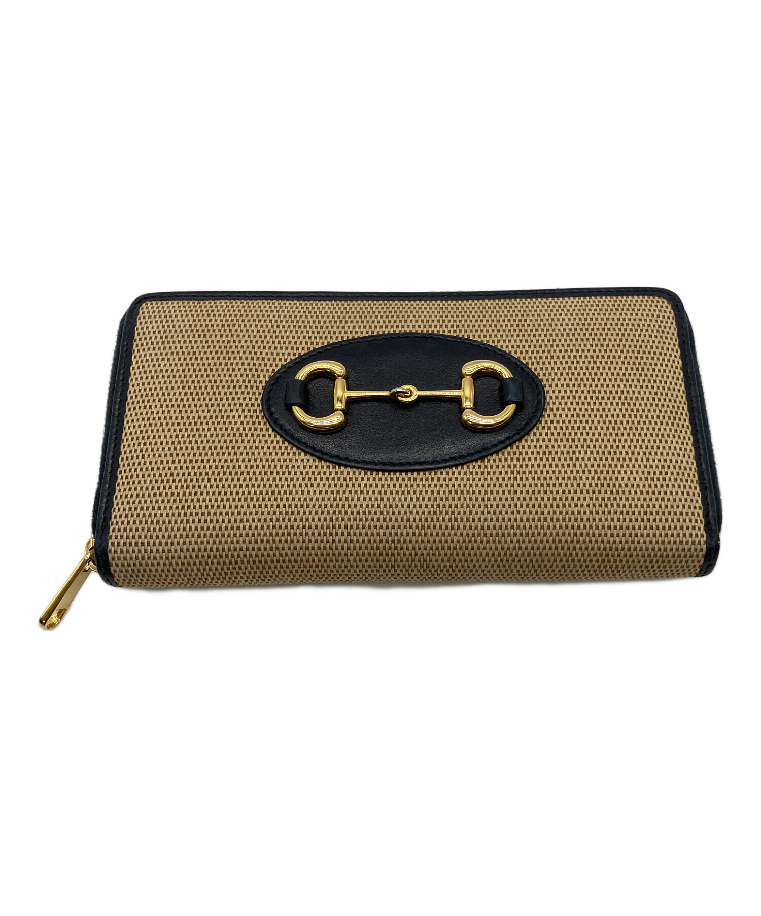 中古・古着通販】GUCCI (グッチ) 長財布 ベージュ×ネイビー｜ブランド