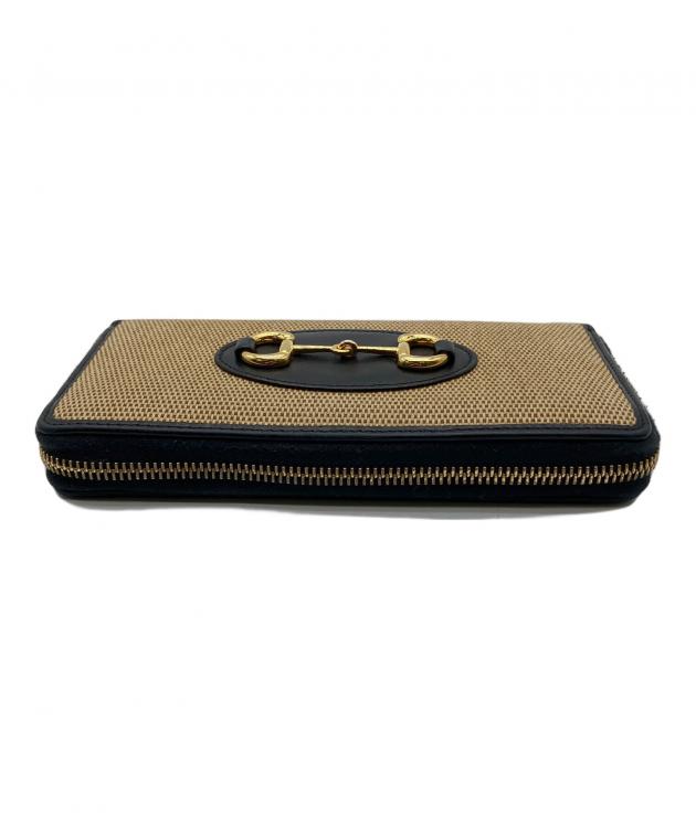 中古・古着通販】GUCCI (グッチ) 長財布 ベージュ×ネイビー｜ブランド