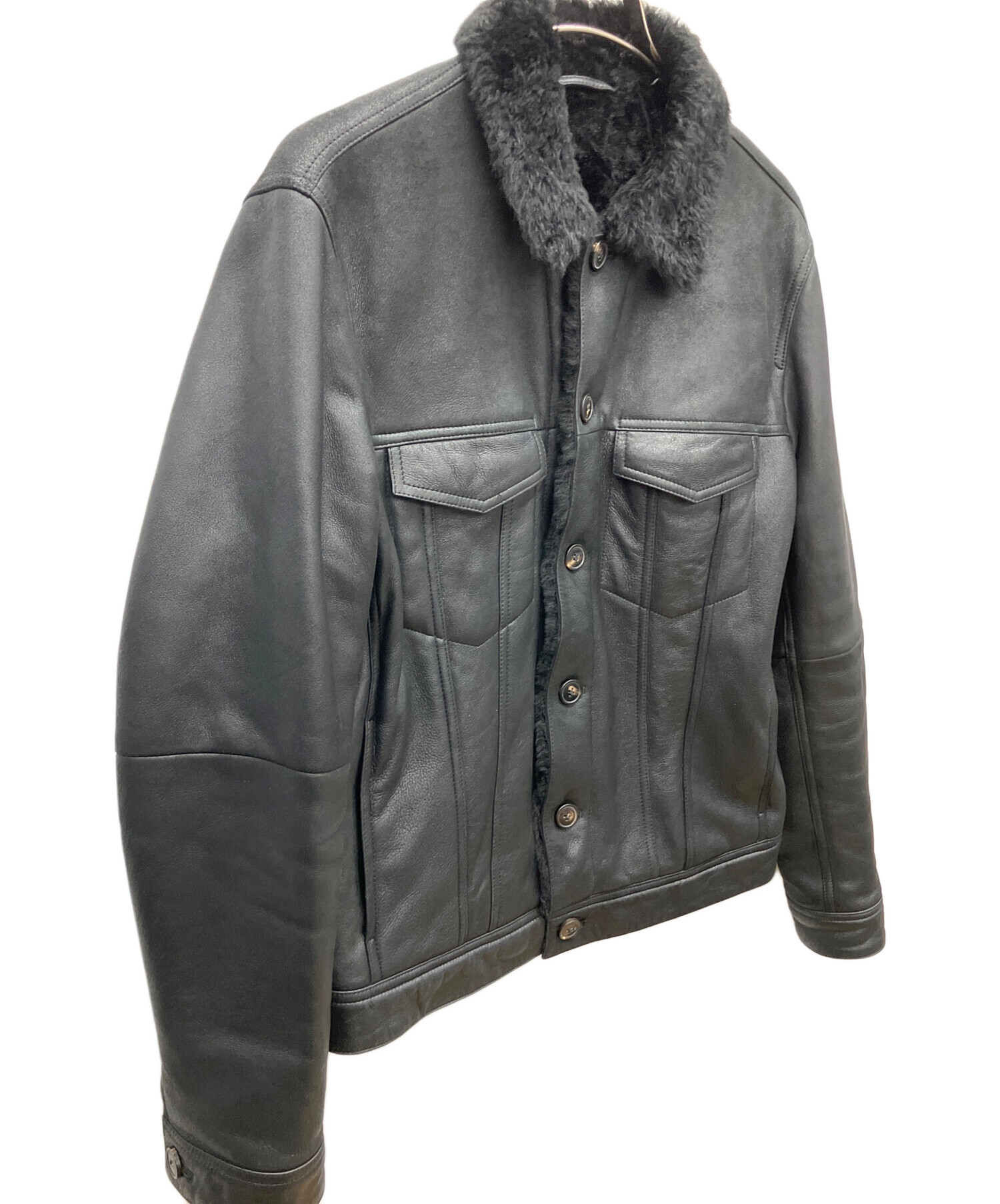 中古・古着通販】theory (セオリー) ムートンジャケット ブラック