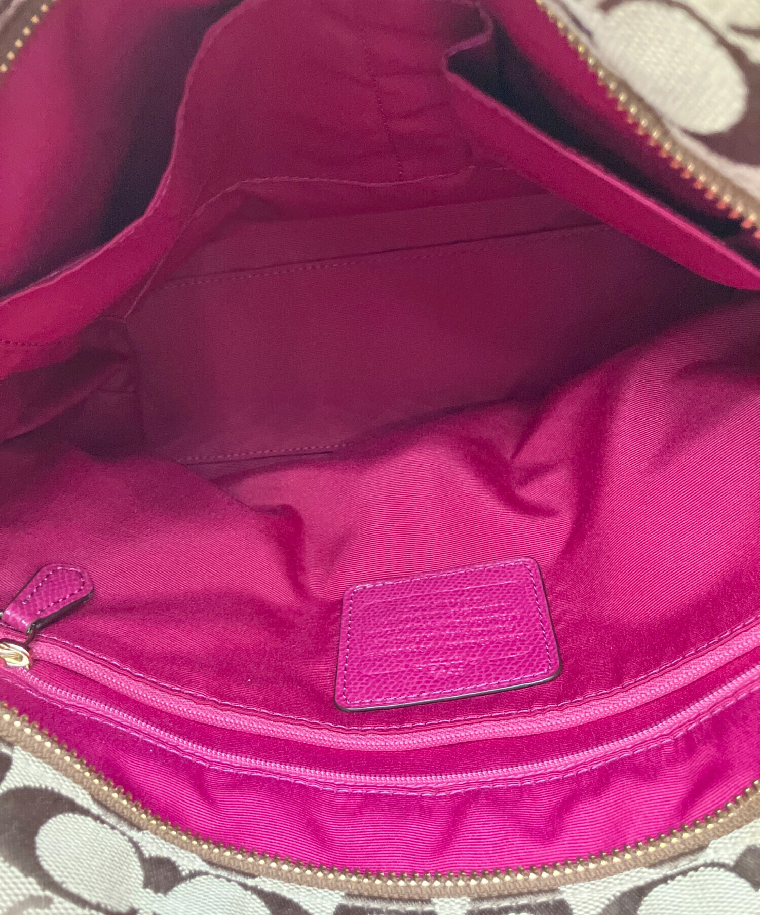 中古・古着通販】COACH (コーチ) トートバッグ ベージュ×ピンク