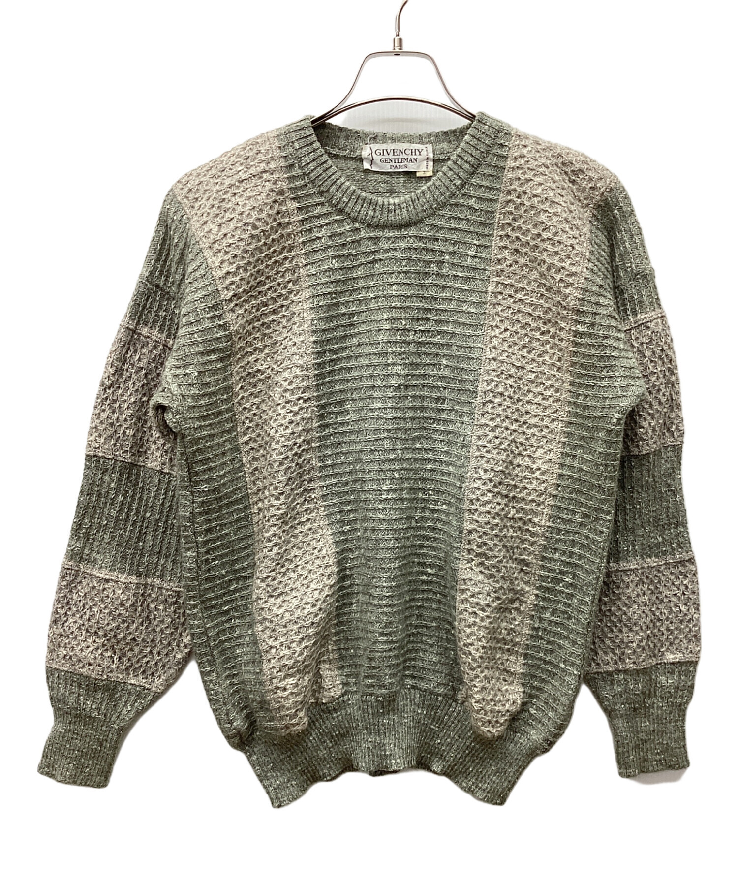 中古・古着通販】GIVENCHY (ジバンシィ) 厚手ニット グリーン×ベージュ 