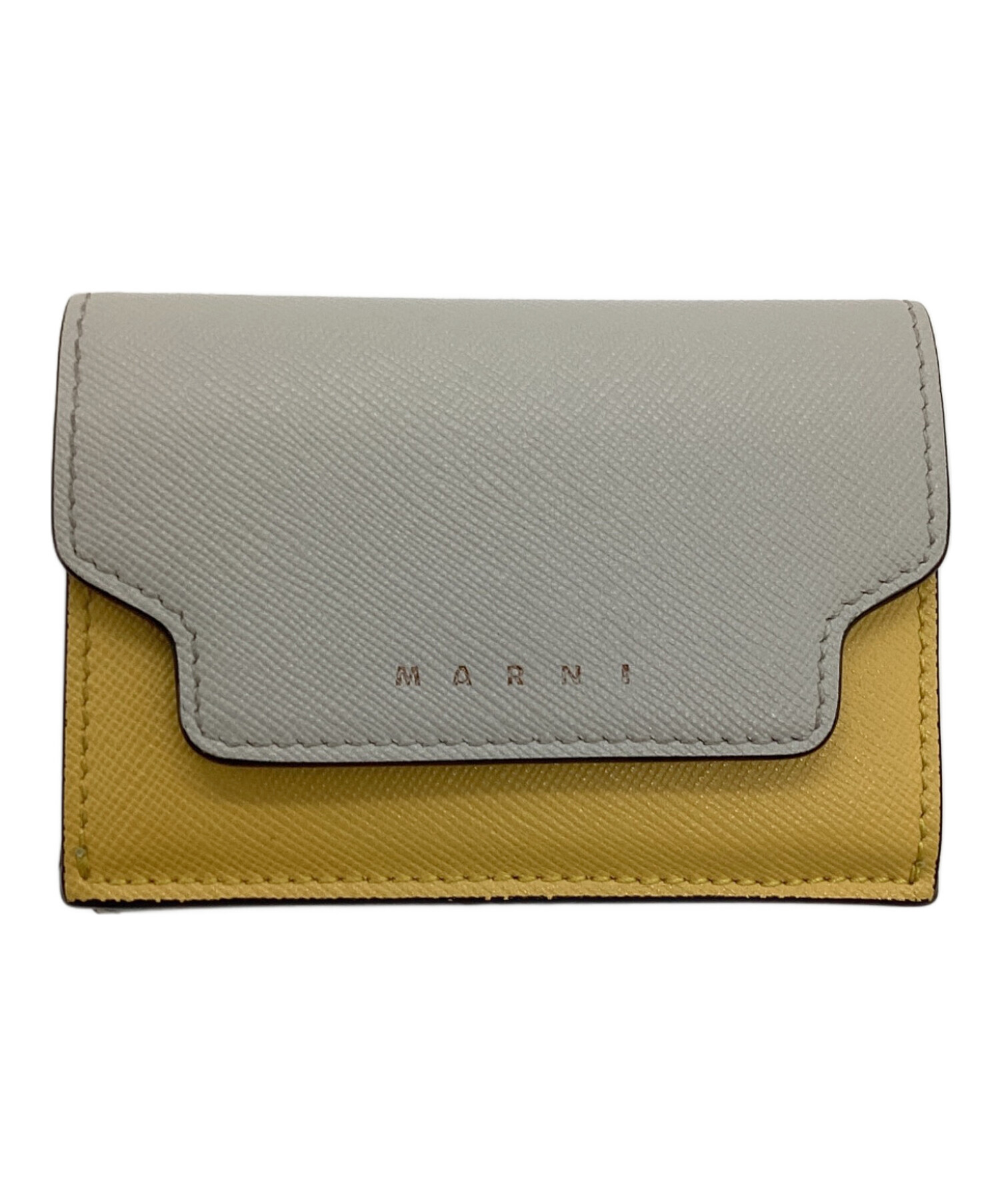 中古・古着通販】MARNI (マルニ) 3つ折り財布 グレー×イエロー 
