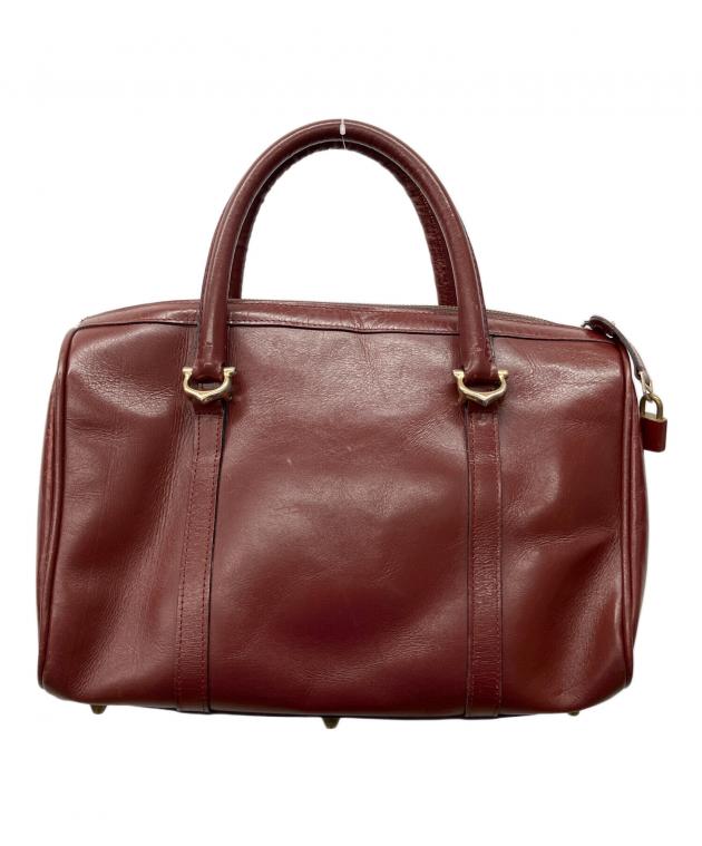 Cartier レザー ボストンバッグ Cartier（カルティエ） ボストンバッグ ブラック レザー メンズ 【中古