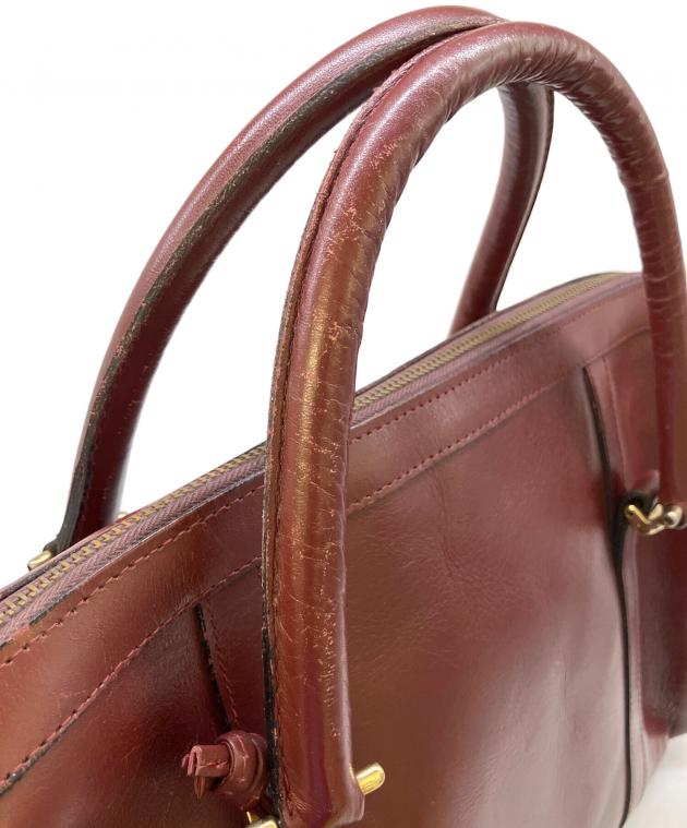 Cartier レザー ボストンバッグ Cartier（カルティエ） ボストンバッグ ブラック レザー メンズ 【中古
