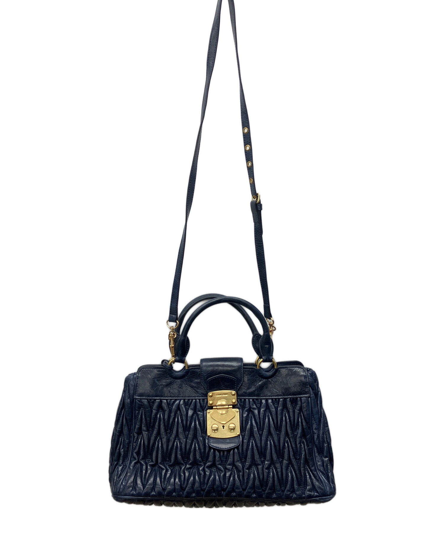 中古・古着通販】MIU MIU (ミュウミュウ) 2WAYバッグ ネイビー