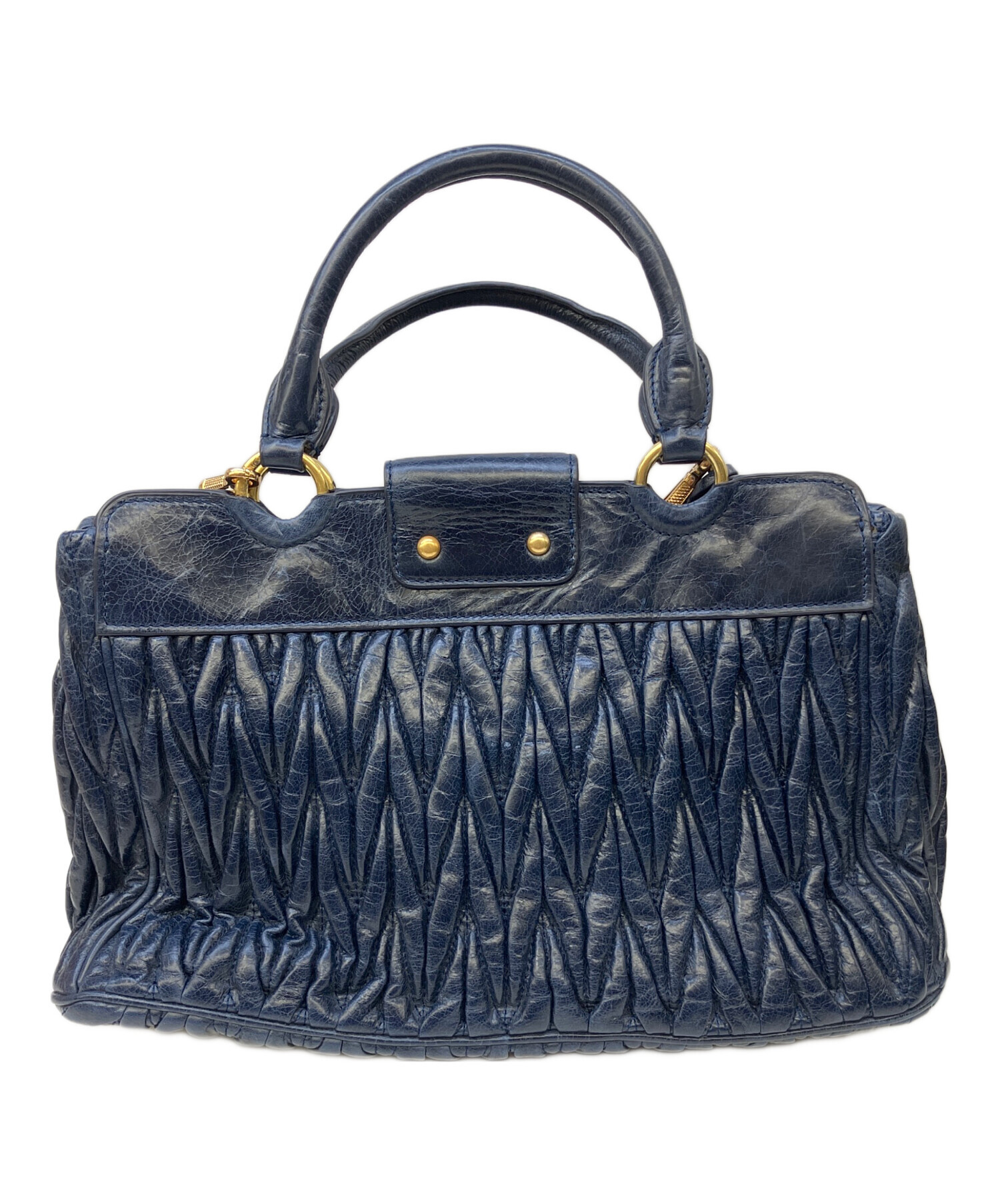 中古・古着通販】MIU MIU (ミュウミュウ) 2WAYバッグ ネイビー