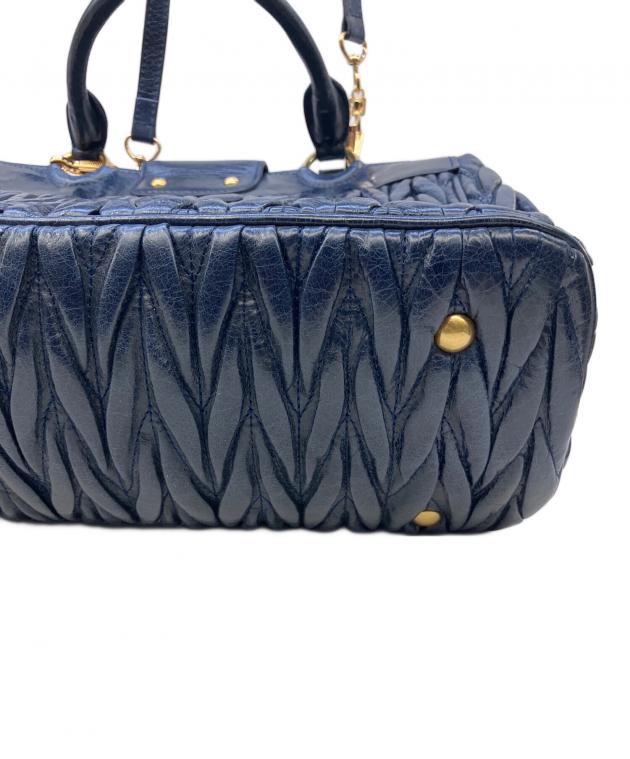 miu miu　ミュミュウ　２WAYハンドバッグ　ネイビー系　RN1016 中古・古着通販】MIU MIU (ミュウミュウ) 2WAYバッグ ネイビー