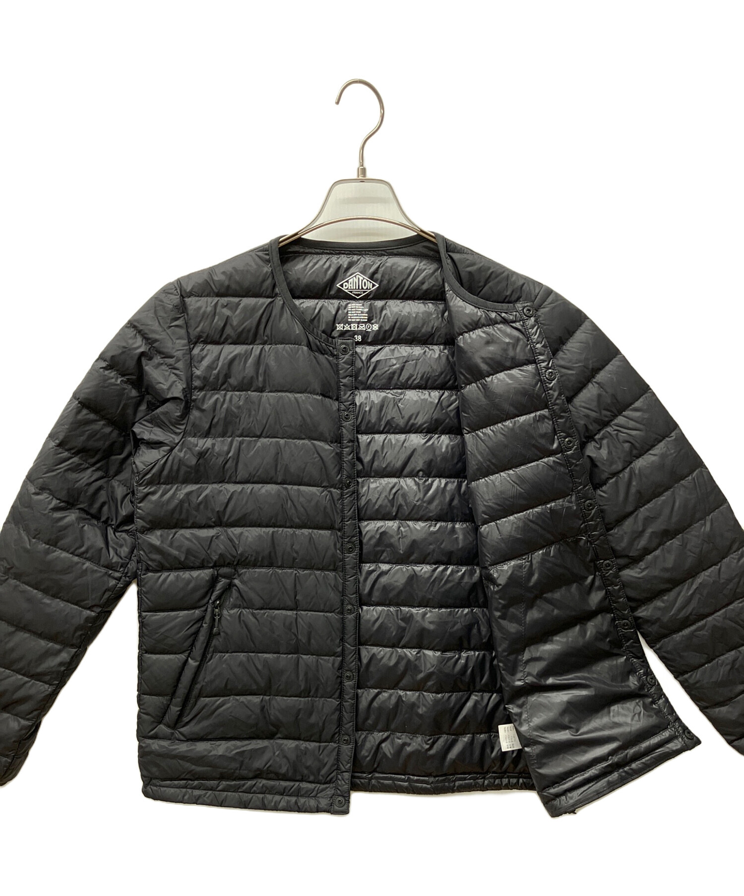 美品 DANTON ライトジャケット ブラック 38(M) 中古・古着通販】DANTON (ダントン) ライトダウンジャケット ブラック