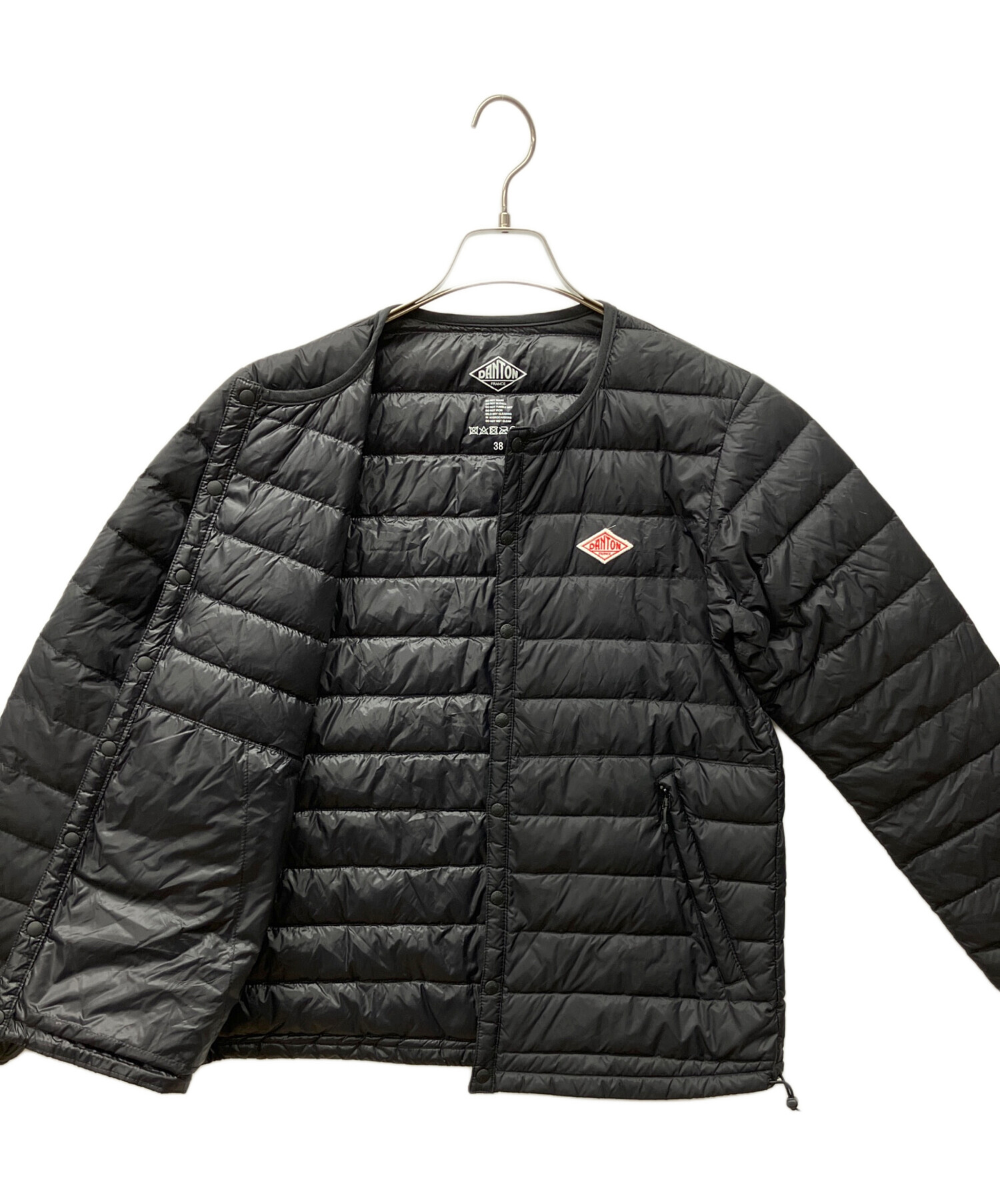 美品 DANTON ライトジャケット ブラック 38(M) 中古・古着通販】DANTON (ダントン) ライトダウンジャケット ブラック
