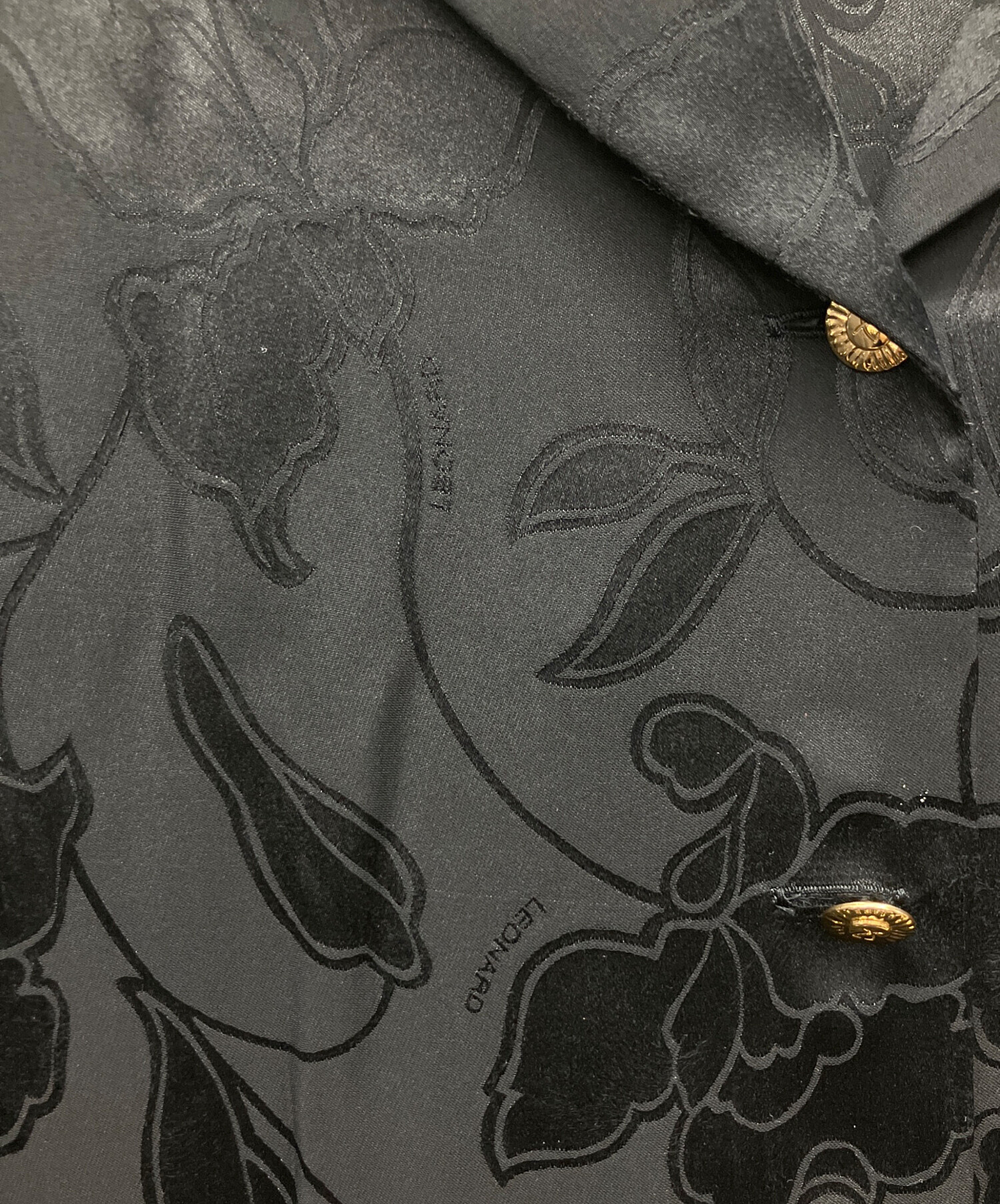 中古・古着通販】LEONARD (レオナール) 長袖シャツ ブラック サイズ:9R 