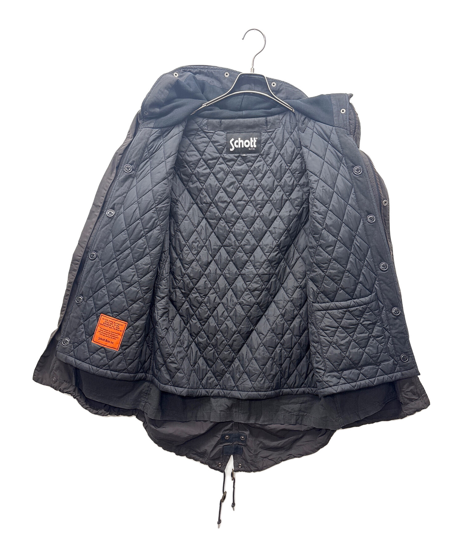 中古・古着通販】Schott (ショット) モッズコート ブラック サイズ:M
