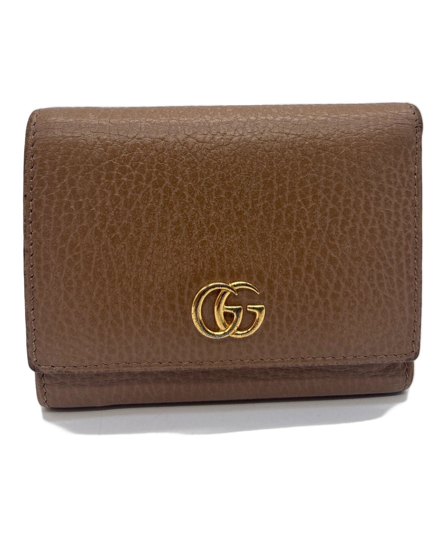 中古・古着通販】GUCCI (グッチ) 3つ折り財布 ベージュ｜ブランド 