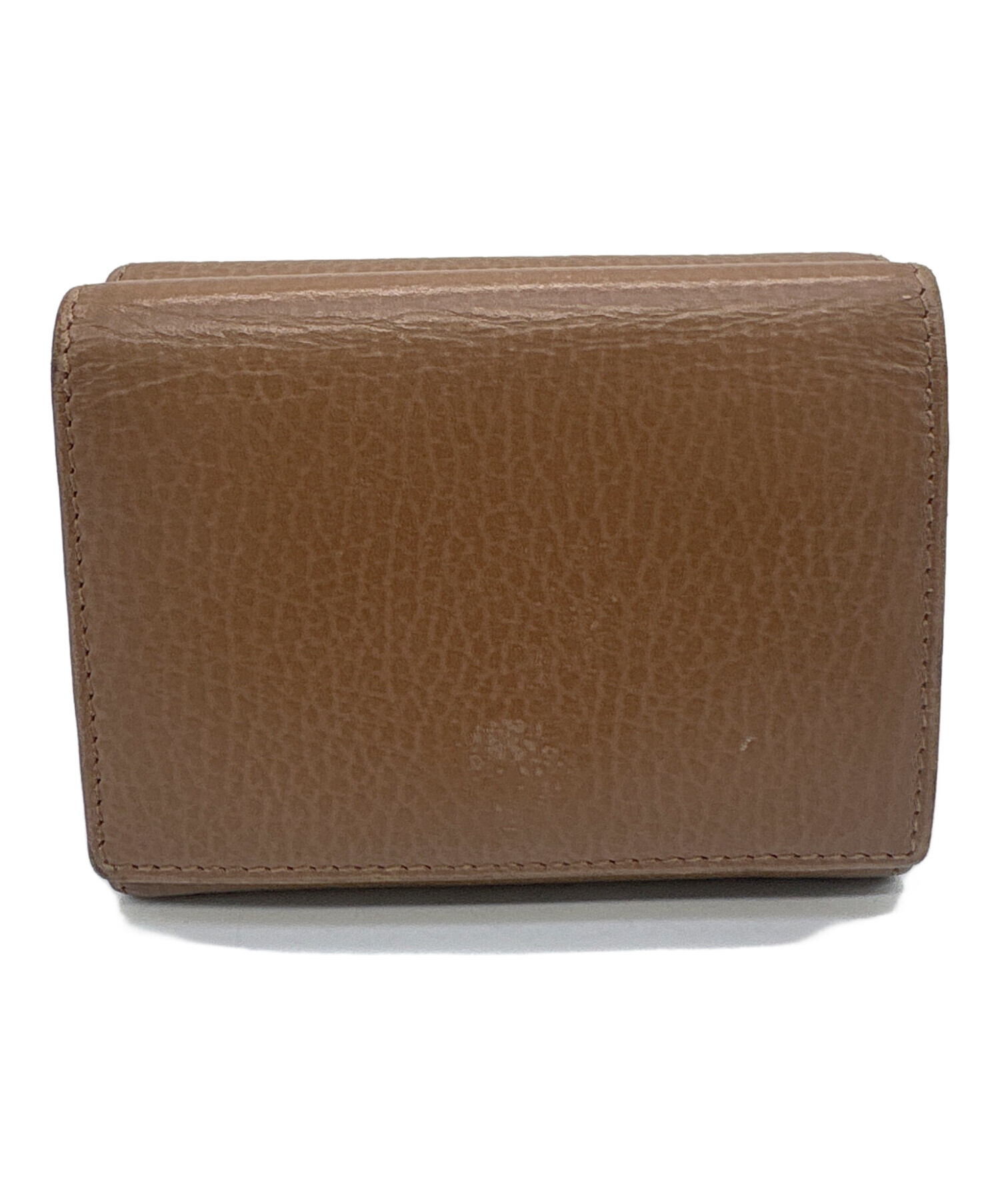 中古・古着通販】GUCCI (グッチ) 3つ折り財布 ベージュ｜ブランド 