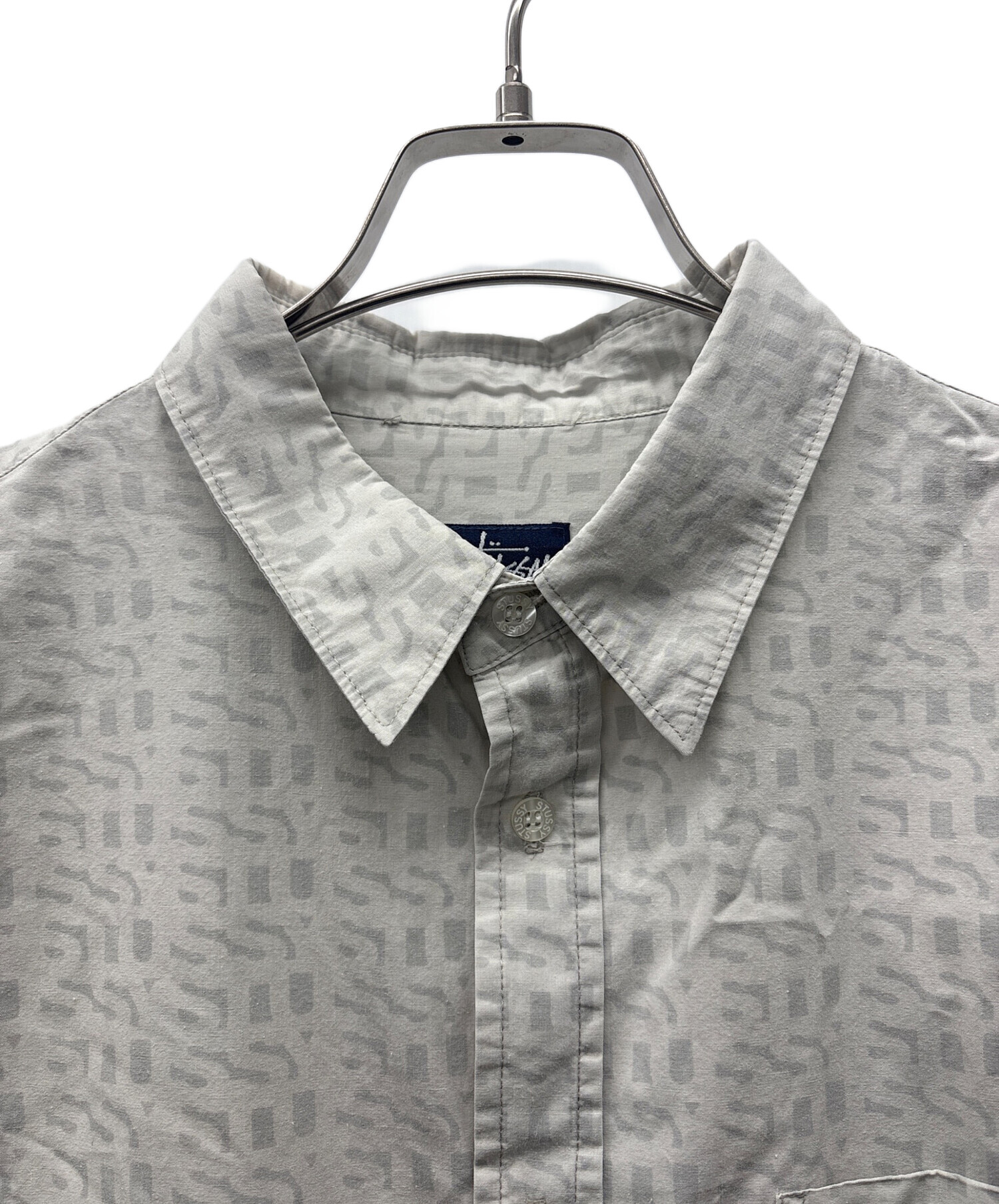 中古・古着通販】stussy (ステューシー) 長袖シャツ ライトグレー