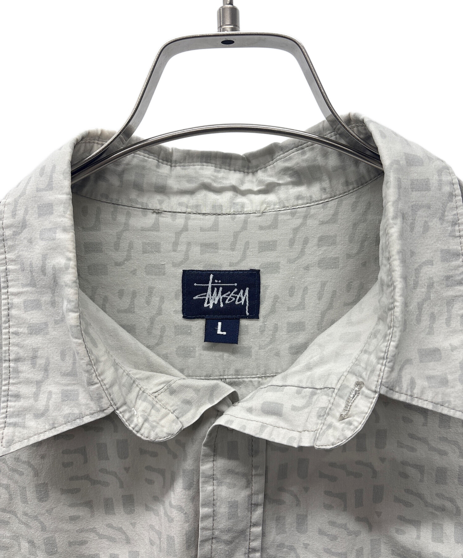 中古・古着通販】stussy (ステューシー) 長袖シャツ ライトグレー