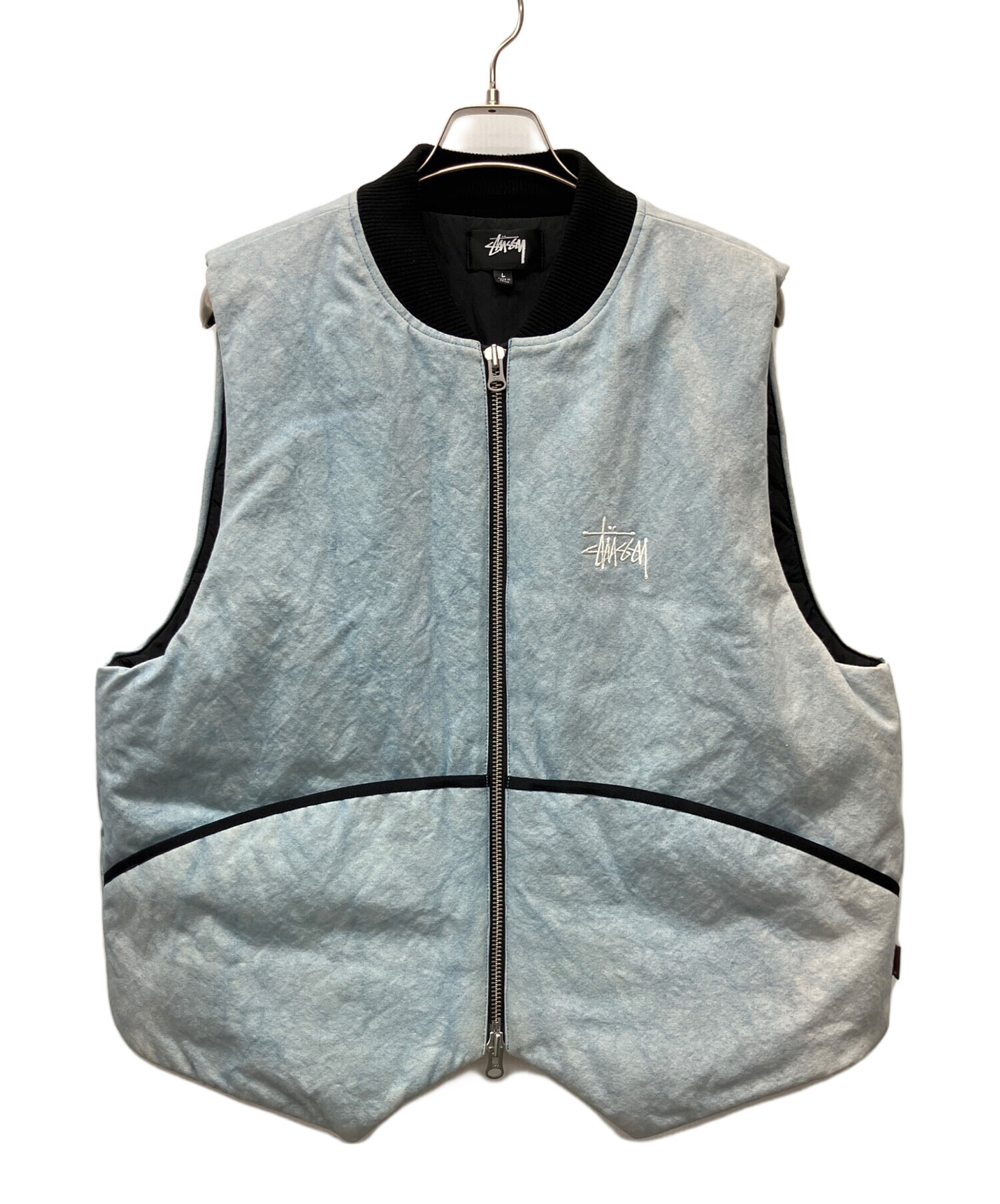 中古・古着通販】stussy (ステューシー) 中綿ベスト ブルー サイズ:L