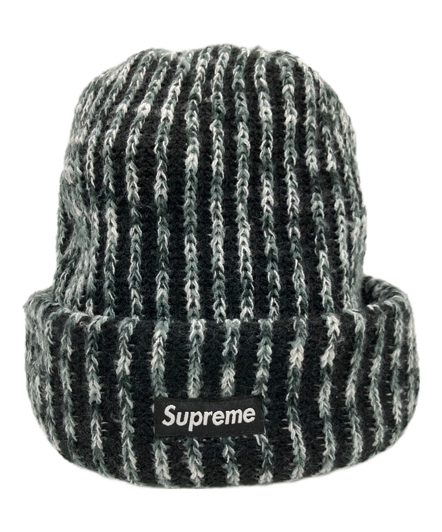 Supreme ニット帽 ホワイト/ブラック 中古・古着通販】Supreme (シュプリーム) big logo beanie/ニット帽