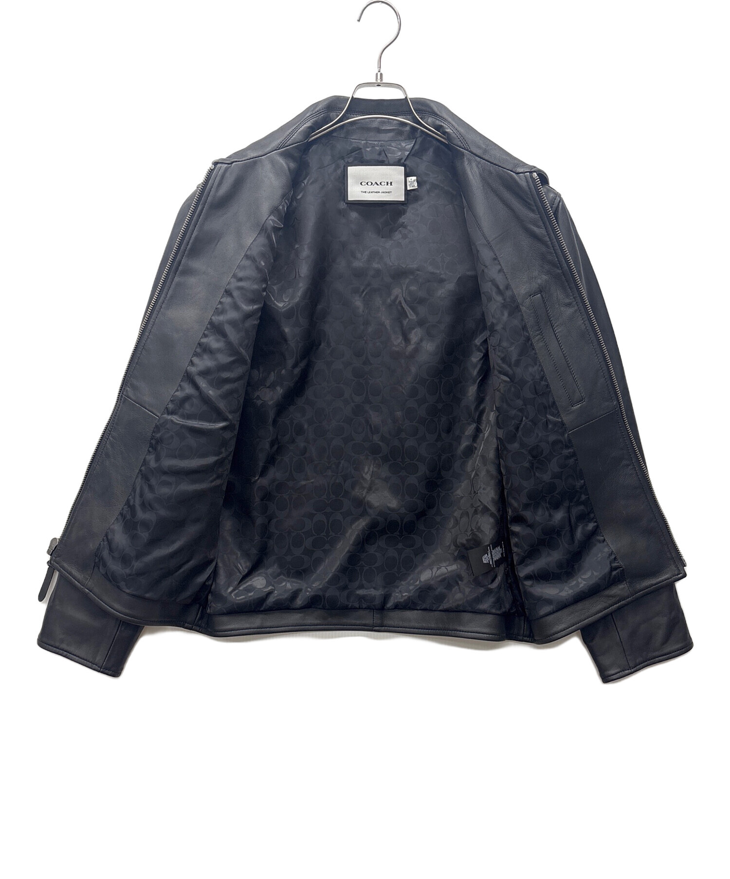 【中古品】COACH メンズ レザージャケット L サイズ 中古・古着通販】COACH (コーチ) レザージャケット ブラック サイズ:M