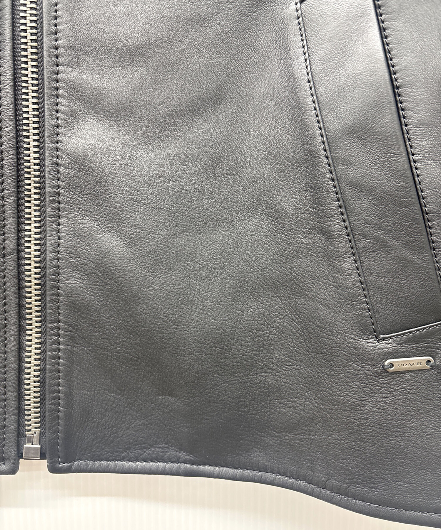 中古・古着通販】COACH (コーチ) レザージャケット ブラック サイズ:M