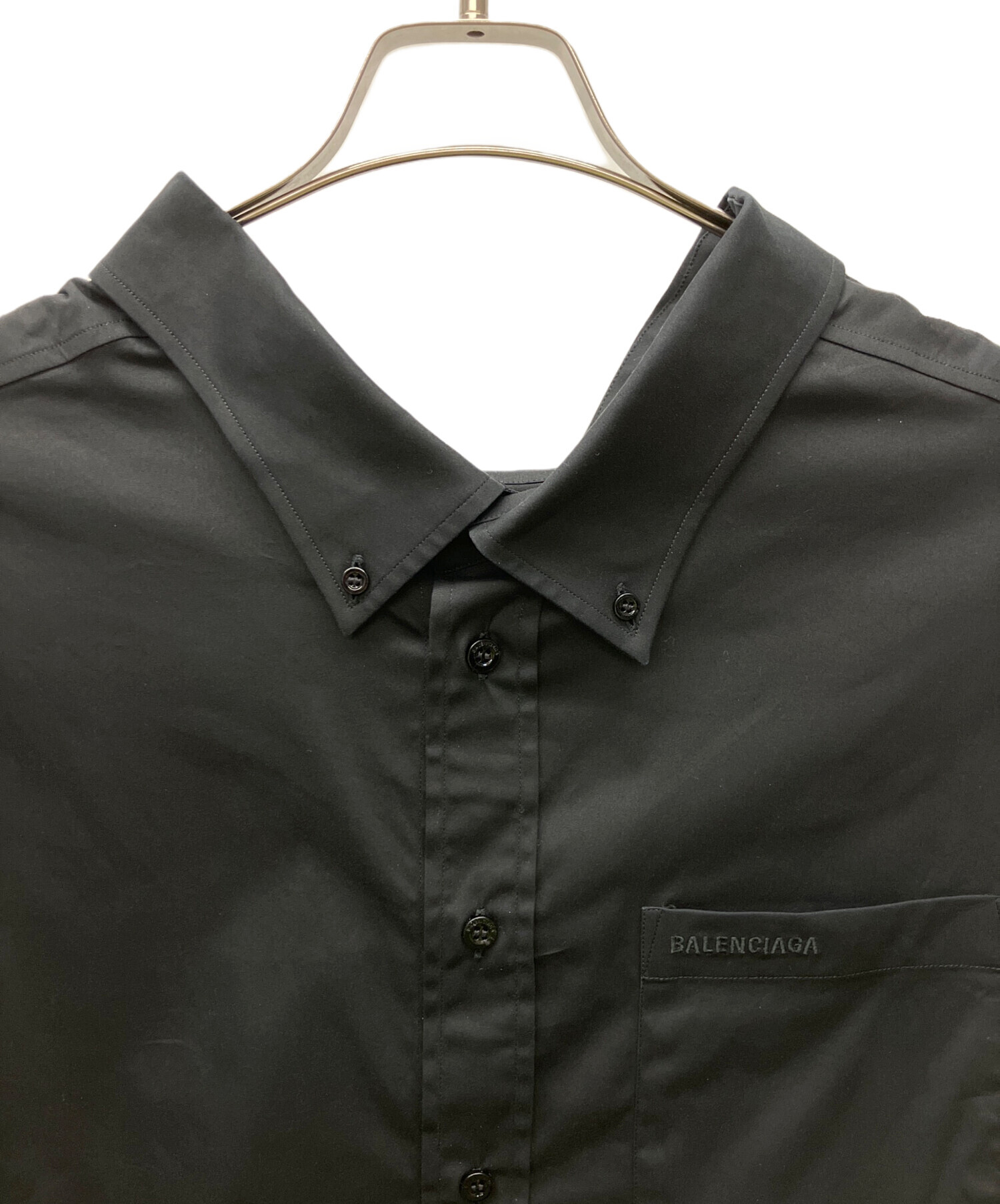 【新品未使用】OLD バレンシアガ　長袖ポロシャツ　リネン混　透かし編み　BB 中古・古着通販】BALENCIAGA (バレンシアガ) 長袖シャツ ブラック