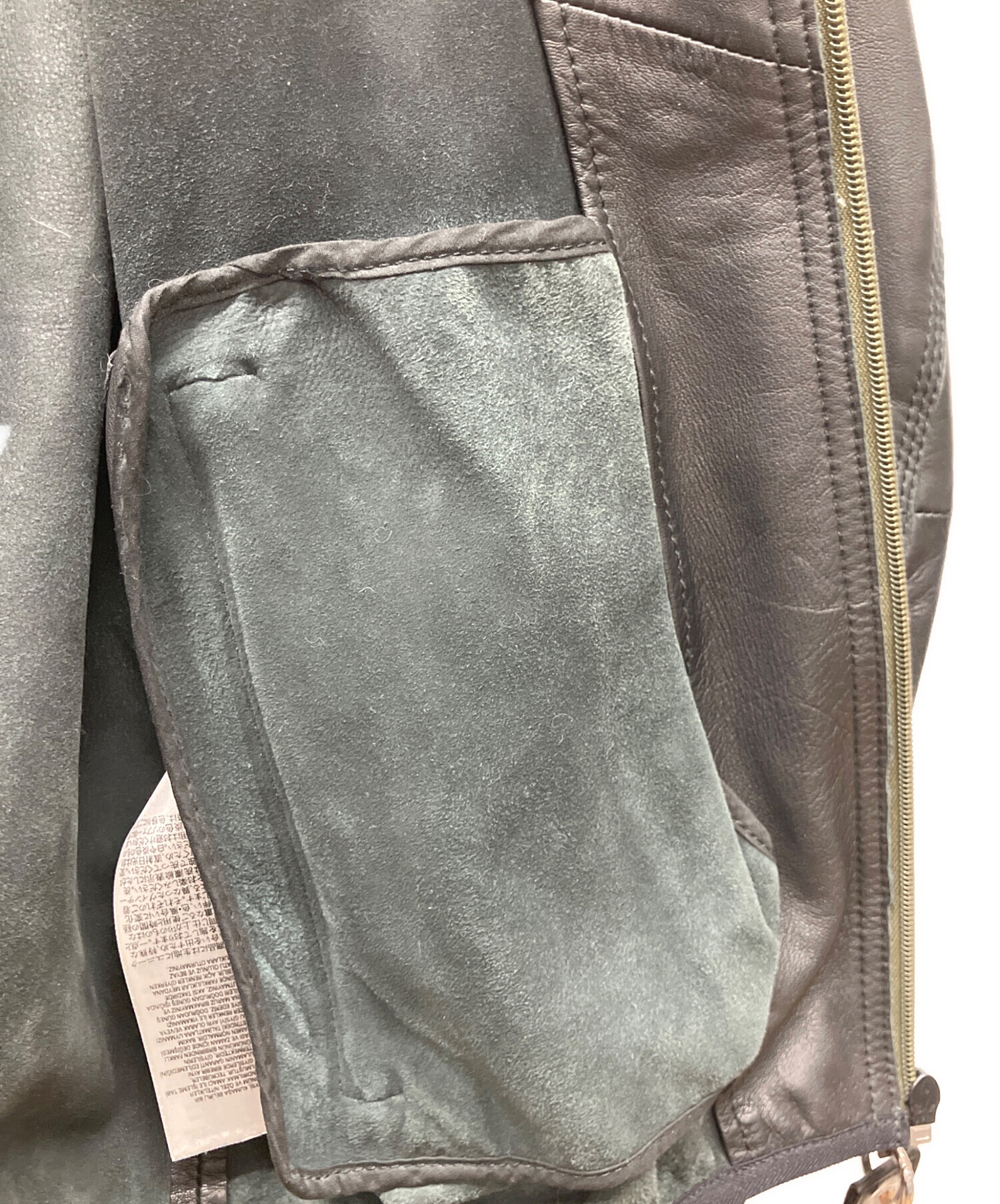 中古・古着通販】DIESEL (ディーゼル) レザーパーカー ブラック サイズ