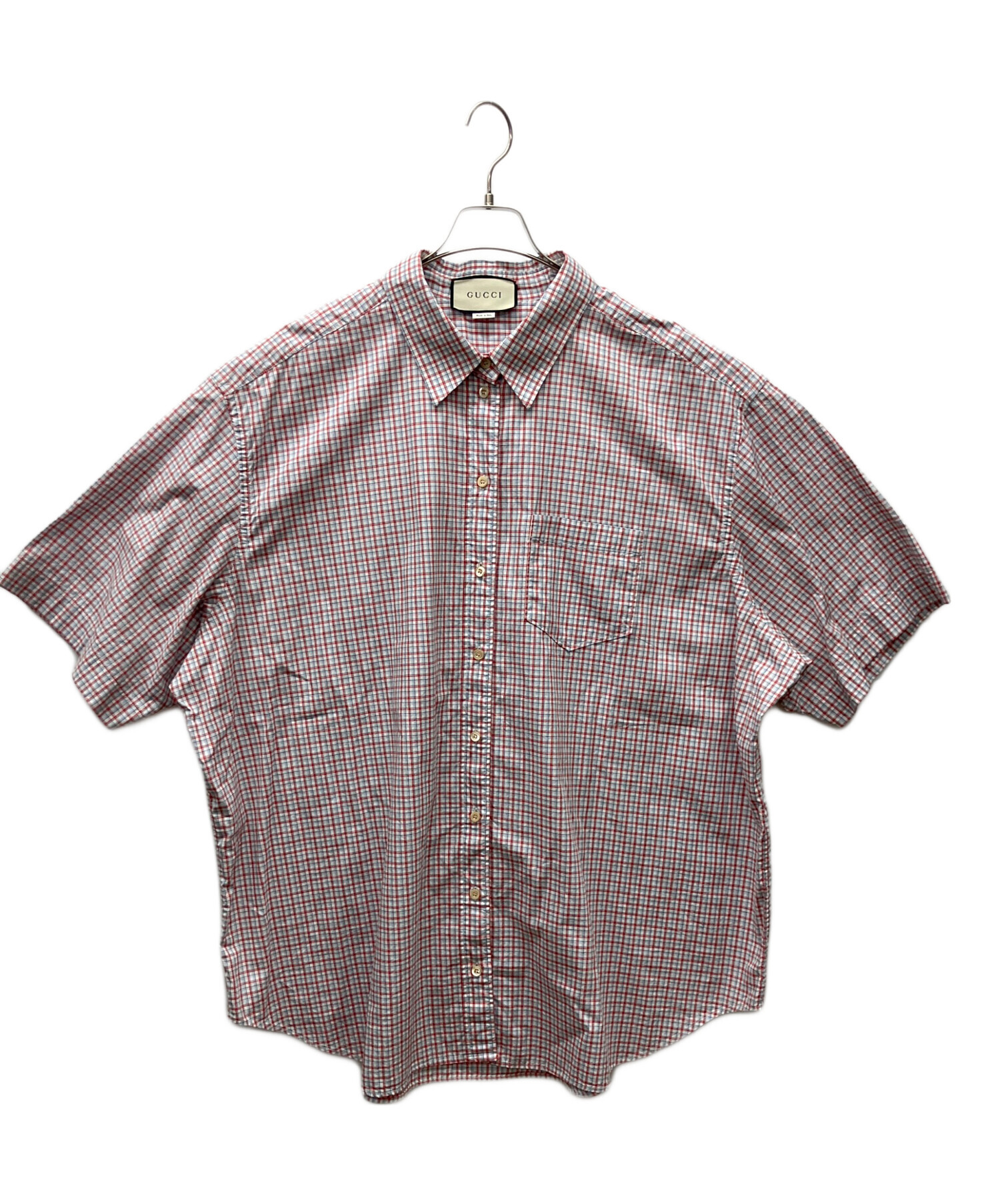 中古・古着通販】GUCCI (グッチ) 半袖シャツ レッド サイズ:38 