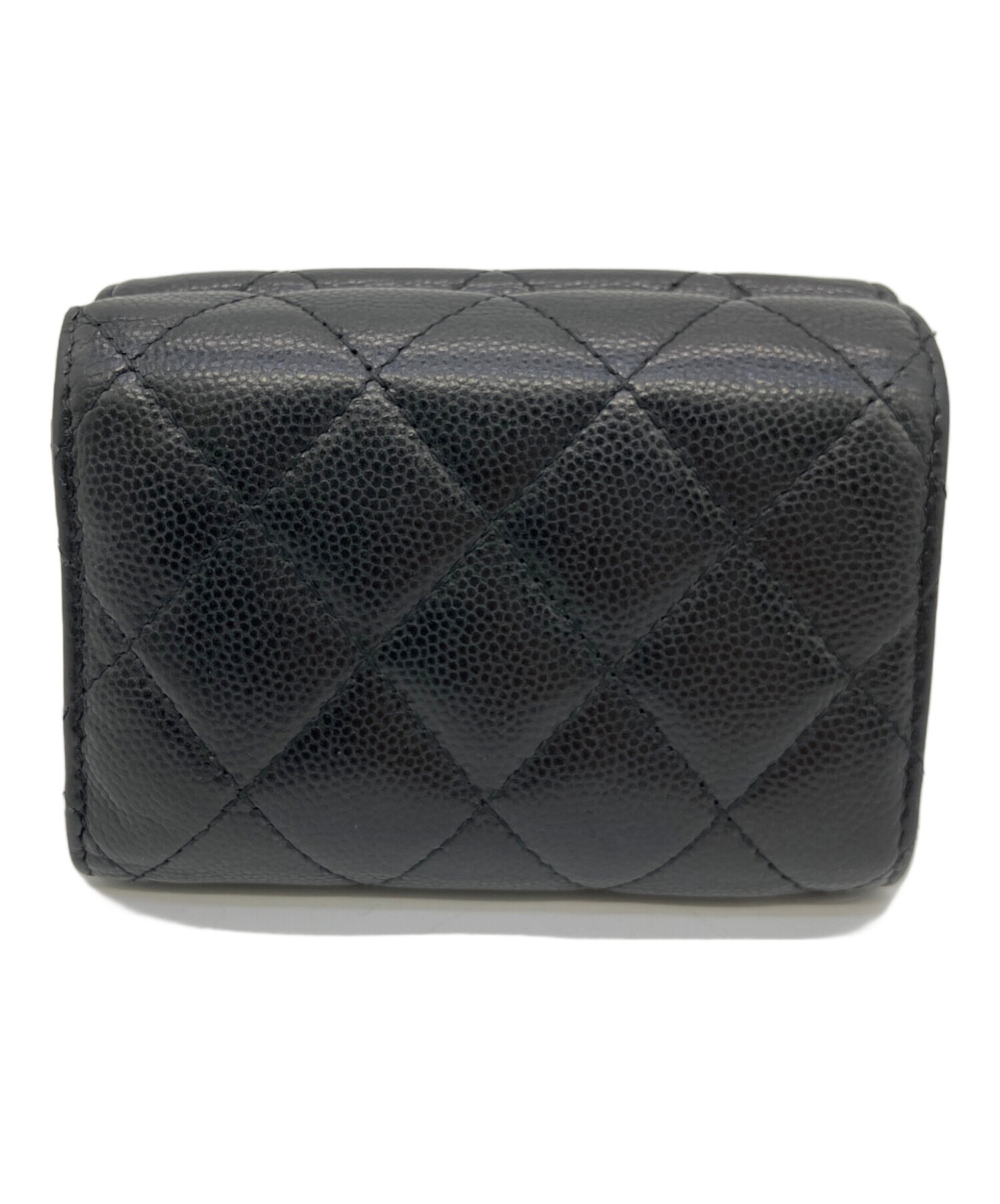CHANEL シャネル/ボーイシャネルコンパクト三ツ折リ財布/297*****/シャネル/ABランク/75【中古】 キャビアスキン シャネル 財布/三つ折 CHANEL ミニ財布 ボーイシャネル