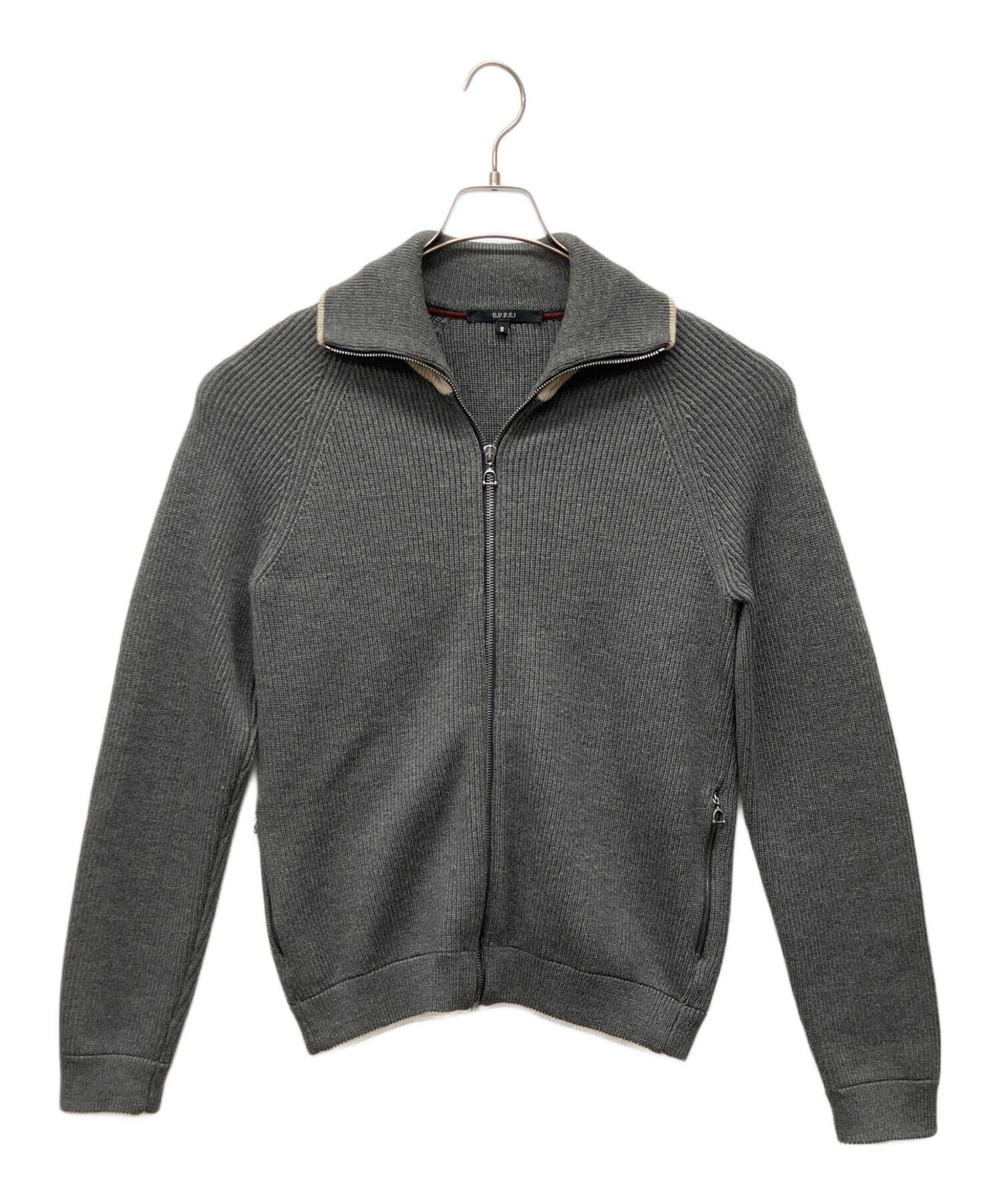 中古・古着通販】GUCCI (グッチ) ジップカーディガン グレー