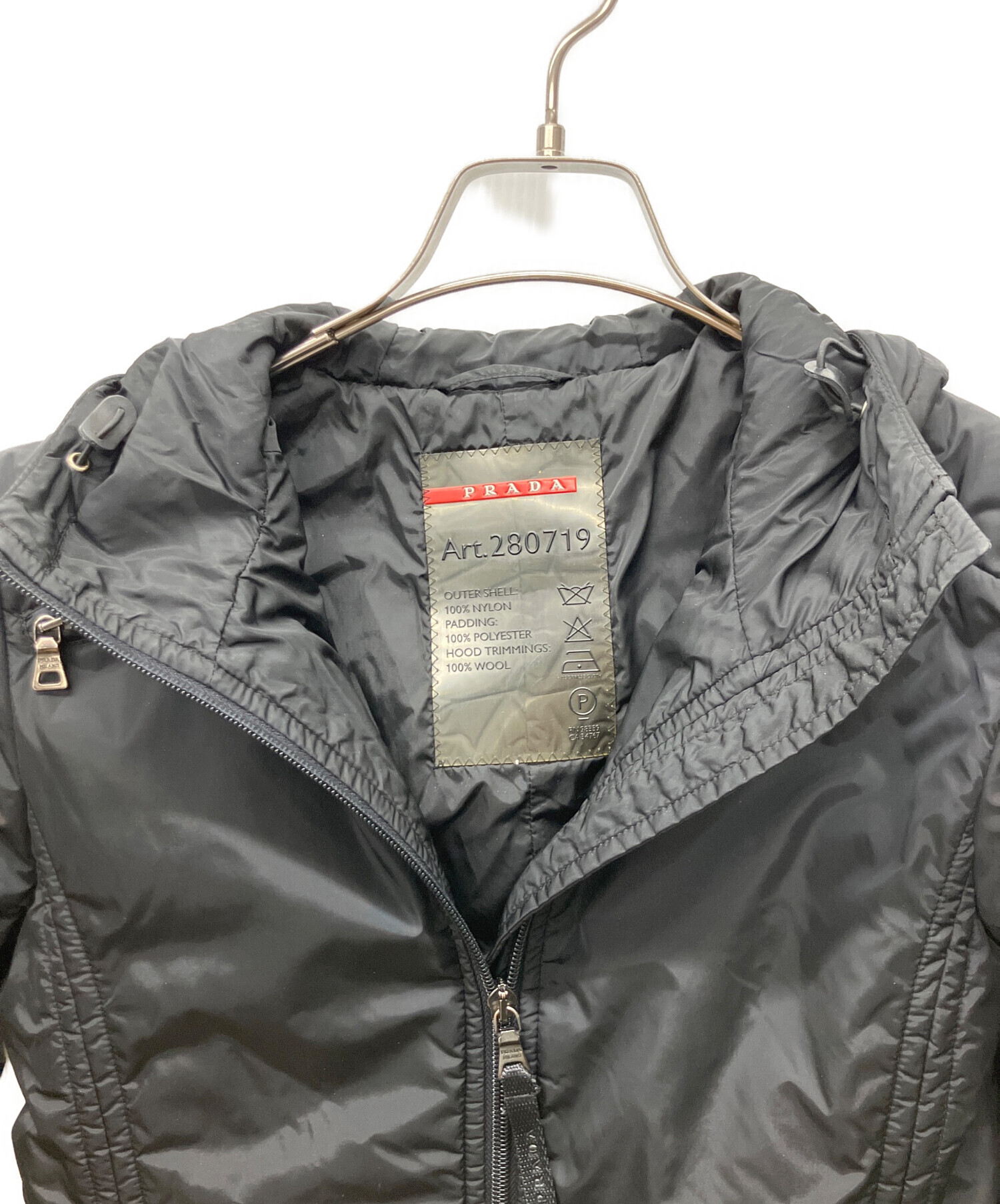 中古・古着通販】PRADA SPORTS (プラダスポーツ) 中綿コート ブラック