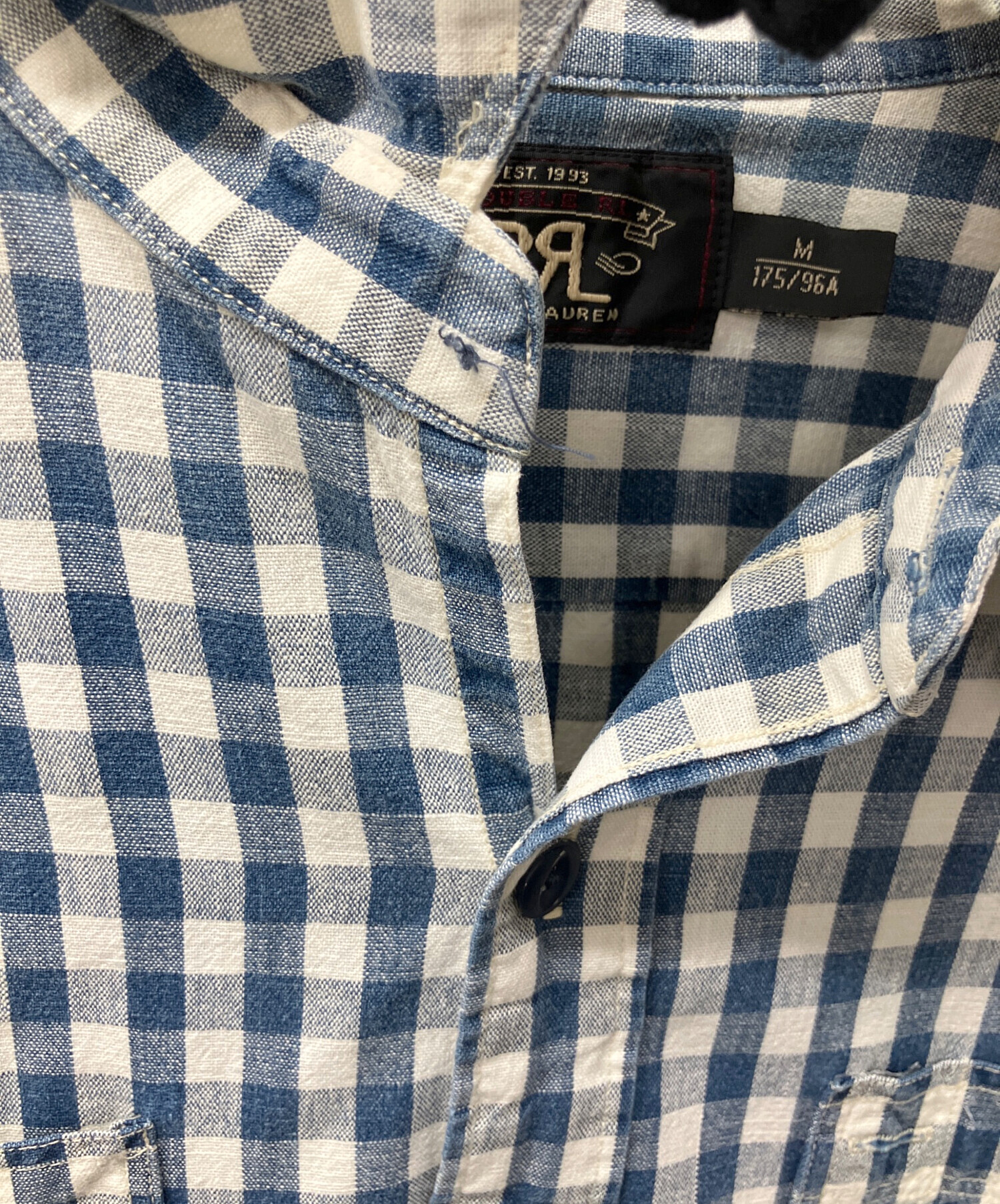中古・古着通販】RRL (ダブルアールエル) 長袖シャツ ホワイト×ブルー