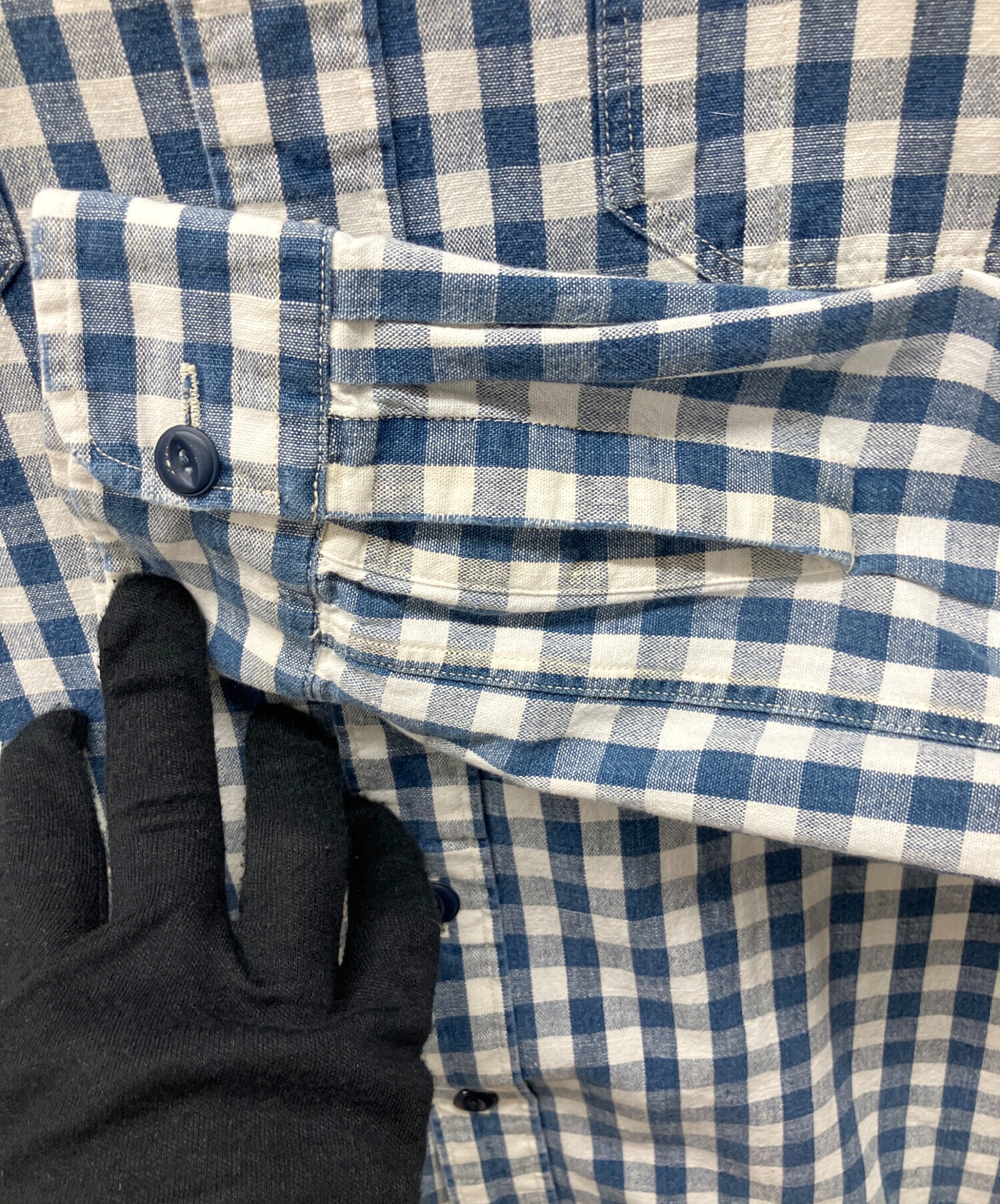 中古・古着通販】RRL (ダブルアールエル) 長袖シャツ ホワイト×ブルー