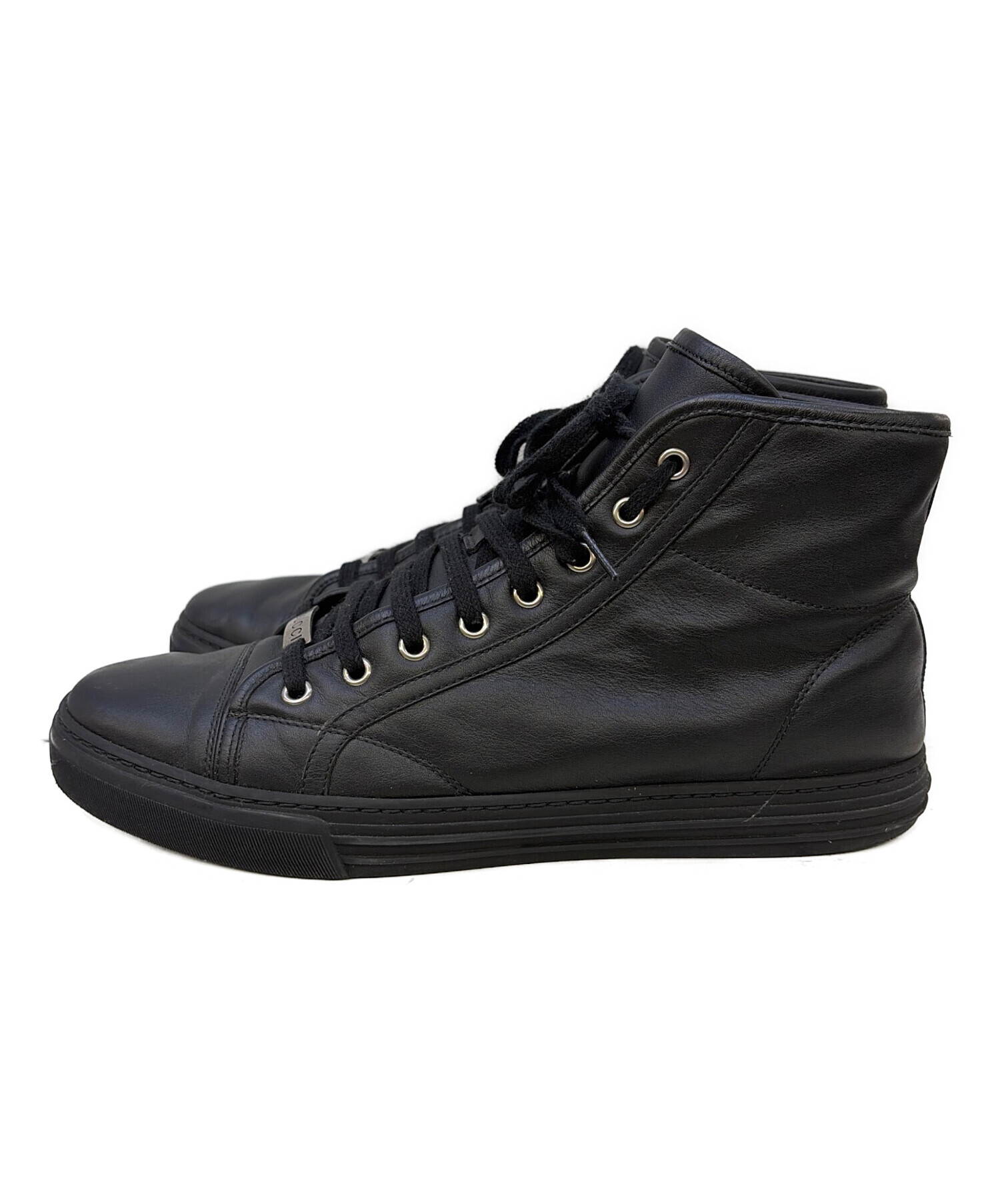 GUCCI メンズブーツ黒 中古・古着通販】GUCCI (グッチ) ブーツ ブラック サイズ:8 1/2